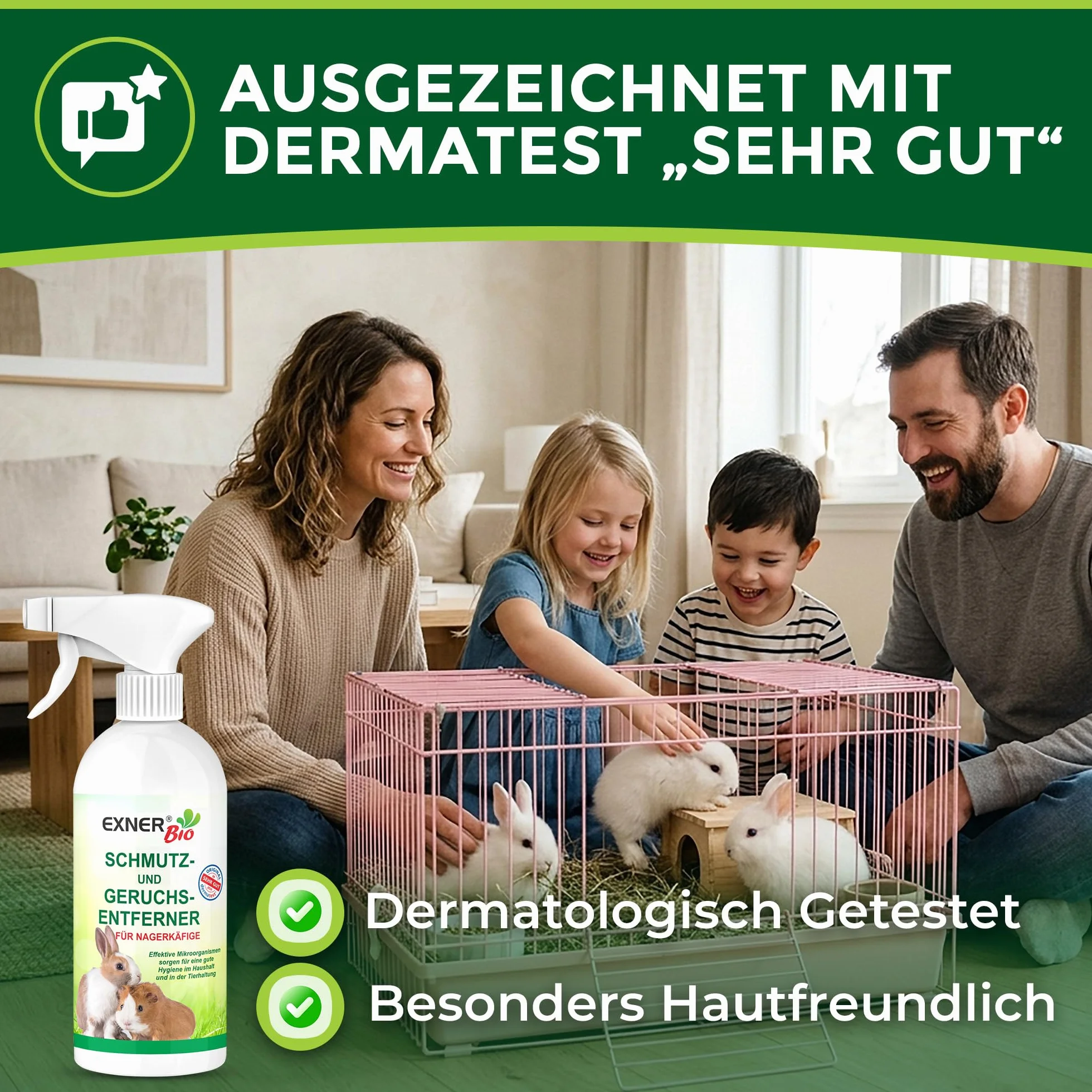 Anti-odeur et saleté pour cages rongeurs 500 ml vaporisateur micro-organismes naturel