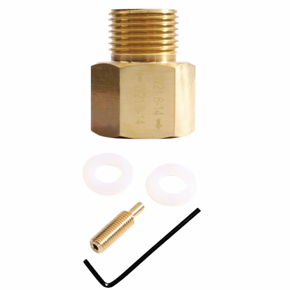 Adaptateur Convertisseur Réservoir Cylindre CO2 W21.8-14 Laiton Couleur Cuivre avec Valve RPV pour Aquarium Fish Tank