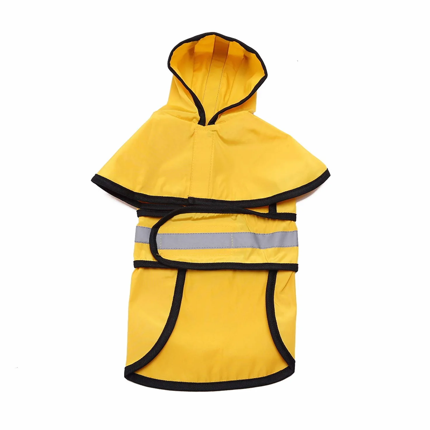 smalllee_lucky_store réfléchissante Manteau Chien Pluie avec Capuche Manteau imperméable avec Trou de Laisse légère réglable Poncho pour Petite Moyenne et Grande Taille Chiens,Jaune,M