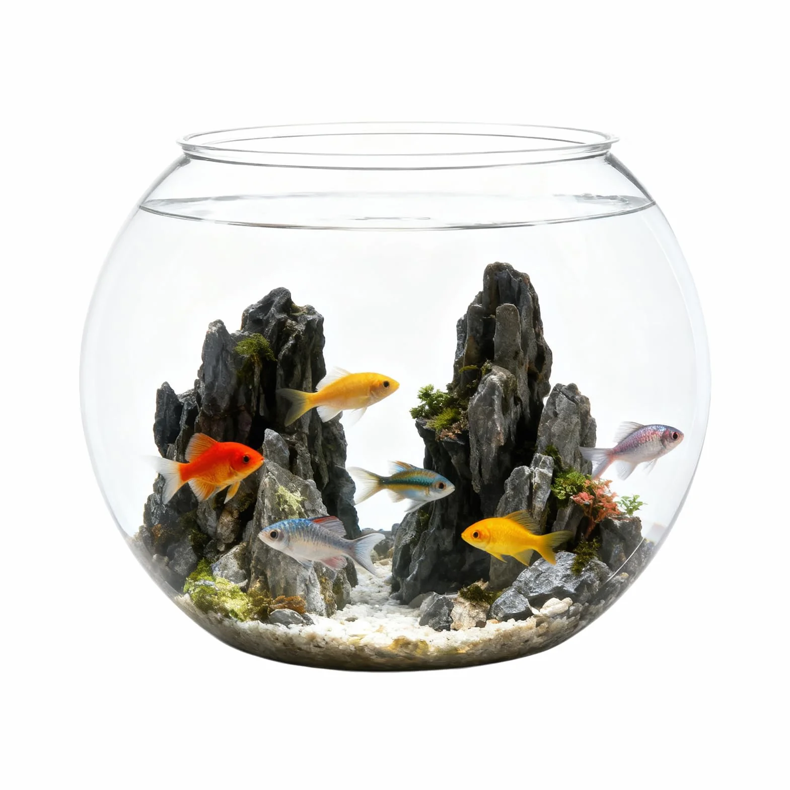Bocal à Poissons Rond Transparent, Aquarium en Plastique Incassable, Mini Vase pour Poissons Rouges