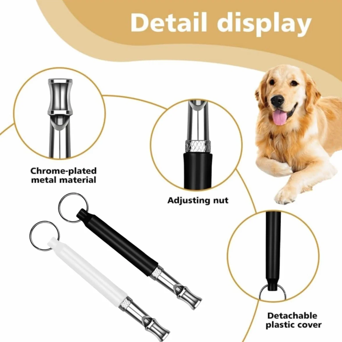 Sifflets Ultrasons pour Chien Anti Aboiement Dressage Haute Fréquence Réglable Lot de 2
