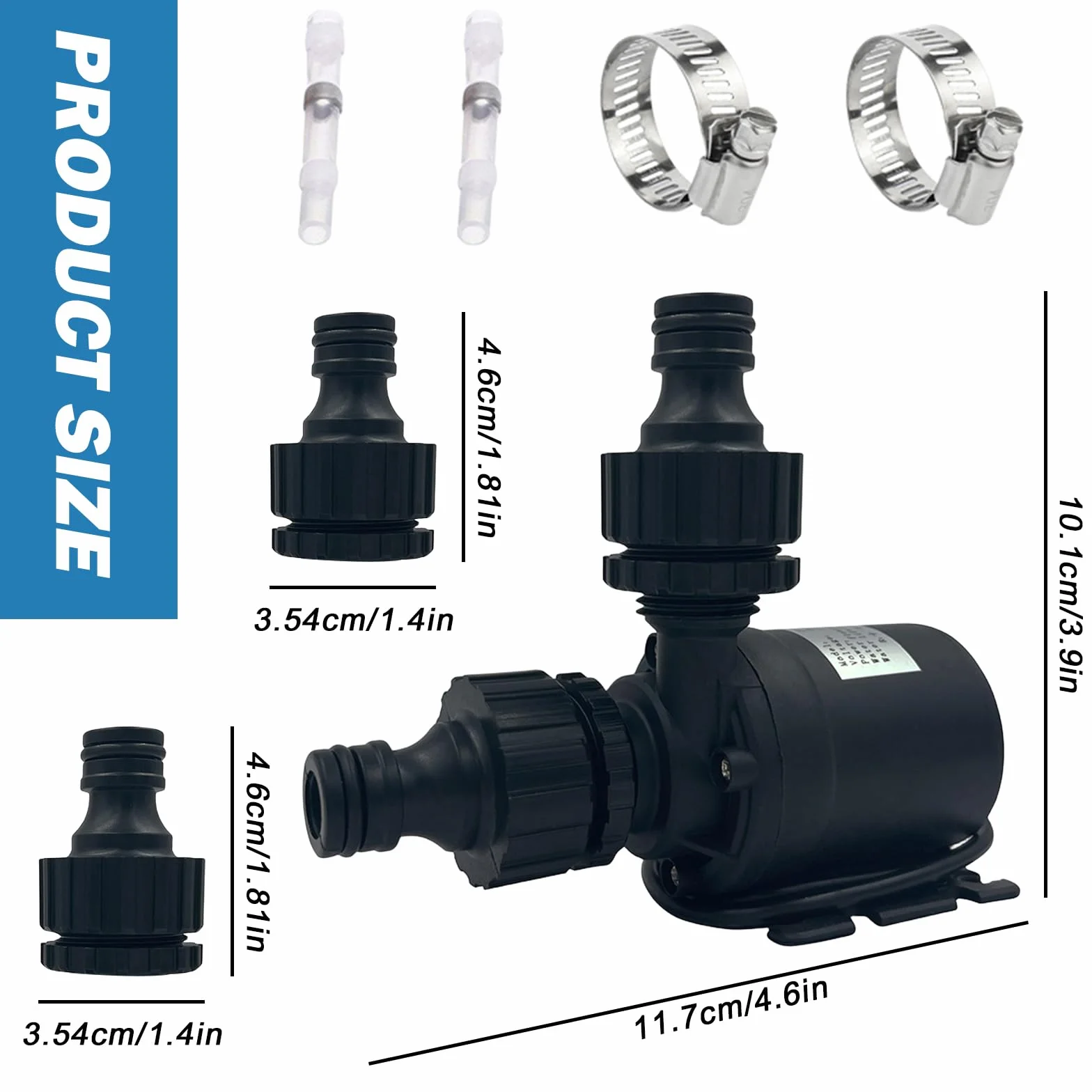 Pompe à Eau Submersible 12V 800l/h 5m Moteur Sans Balais pour Aquarium Bassin Fontaine