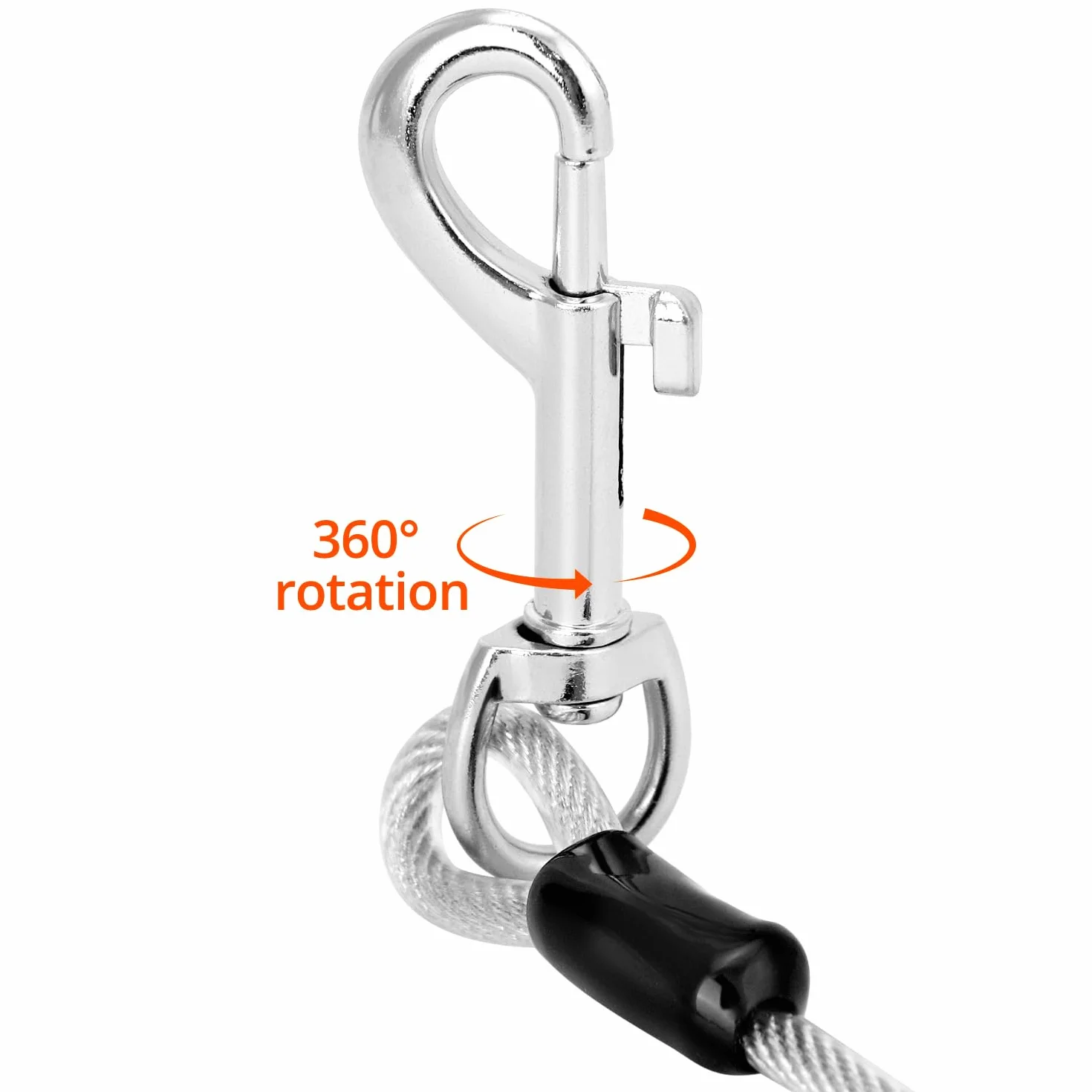 QWORK Longe pour Chien 15m, Laisses Φ5 mm avec Ressort et Crochet, pour Course Camping