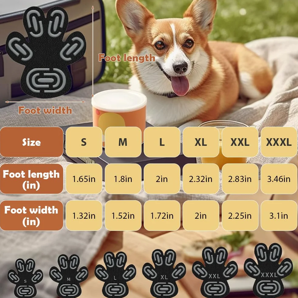 Protections de pattes pour chien antidérapantes en gel de silicone, lot de 28, taille L