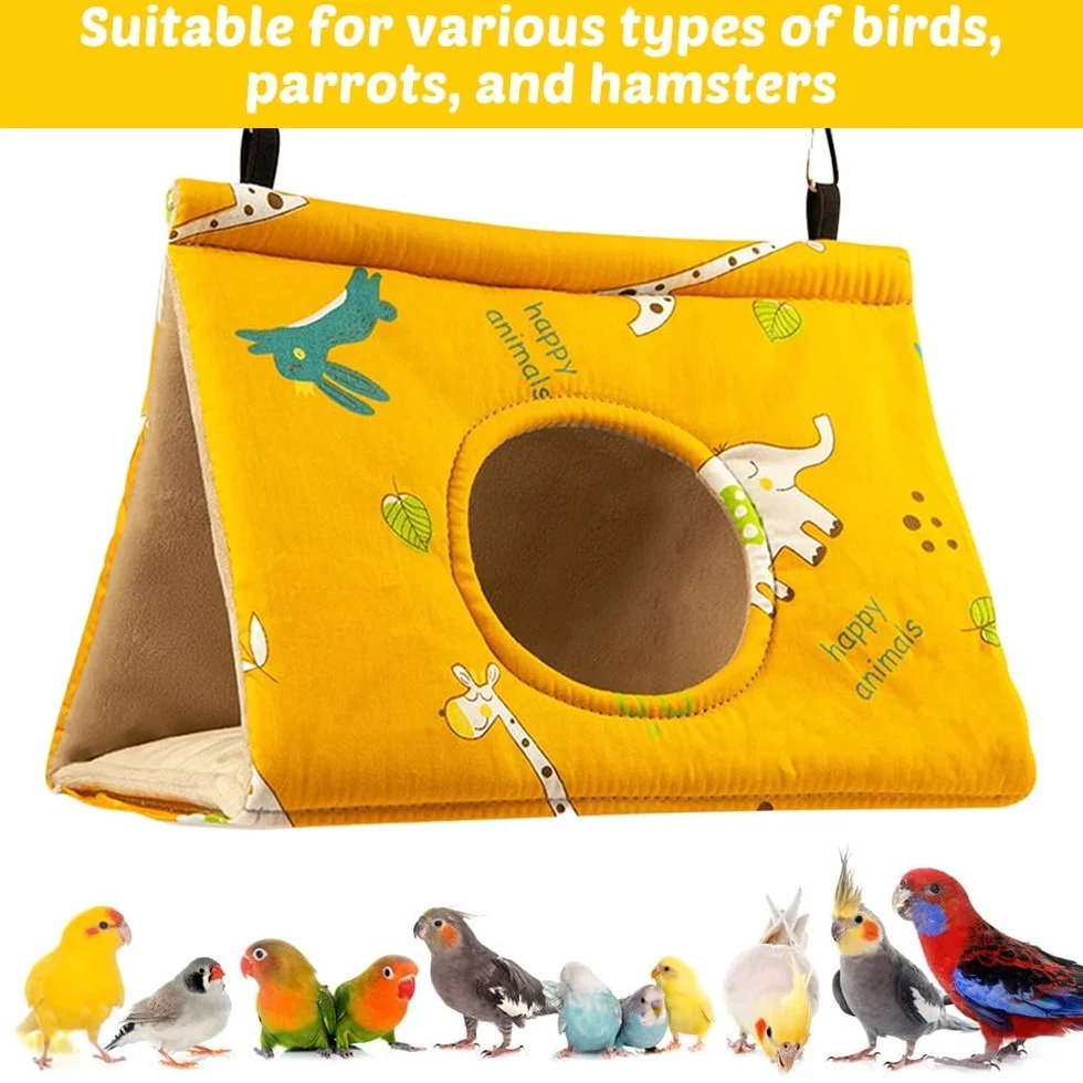 DONGKER Cage de Couchage Nid Perruches en Peluche avec Boucle de Suspension