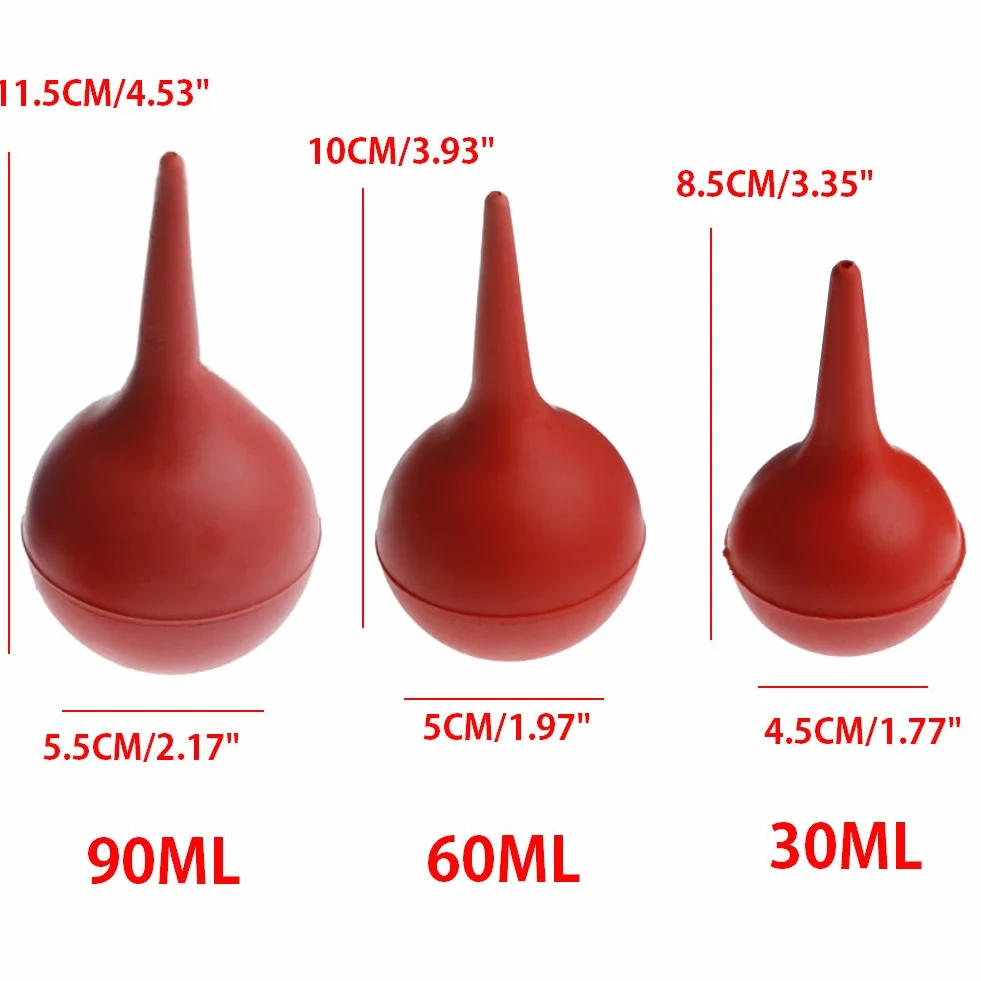 Seringue de Lavage des Oreilles Silicone Outil de Laboratoire Aspiration 30/60/90/120 ML