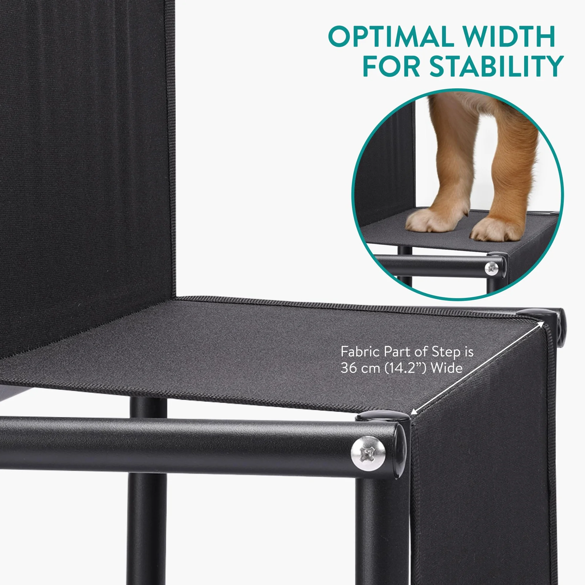 Navaris Escalier pour Chien - Rampe Pliable d'accès Voiture pour Chiens Petits et Grands adaptée à Tous Les véhicules - Marche Pied pour Animal avec Marche 45 cm de Largeur