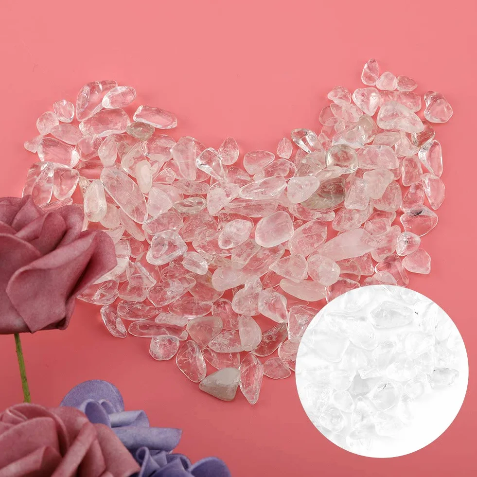 Pièces de Quartz en Cristal Naturel pour Aquarium, Pot de Fleurs, Décoration Bouddha (Blanc)