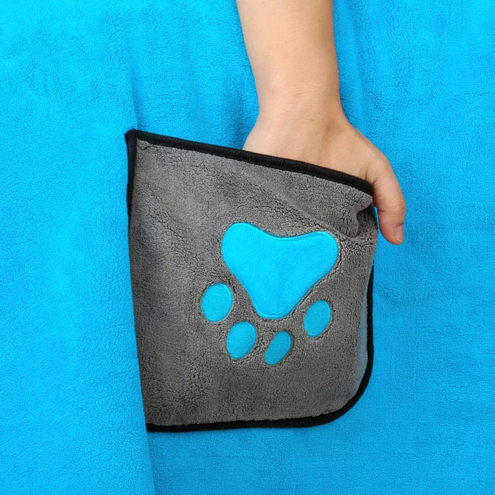 Manteau de Séchage pour Chien, Serviette de Chien, Absorbant à de Microfibre, Cadeau Peignoir pour Chien Serviettes de Bain