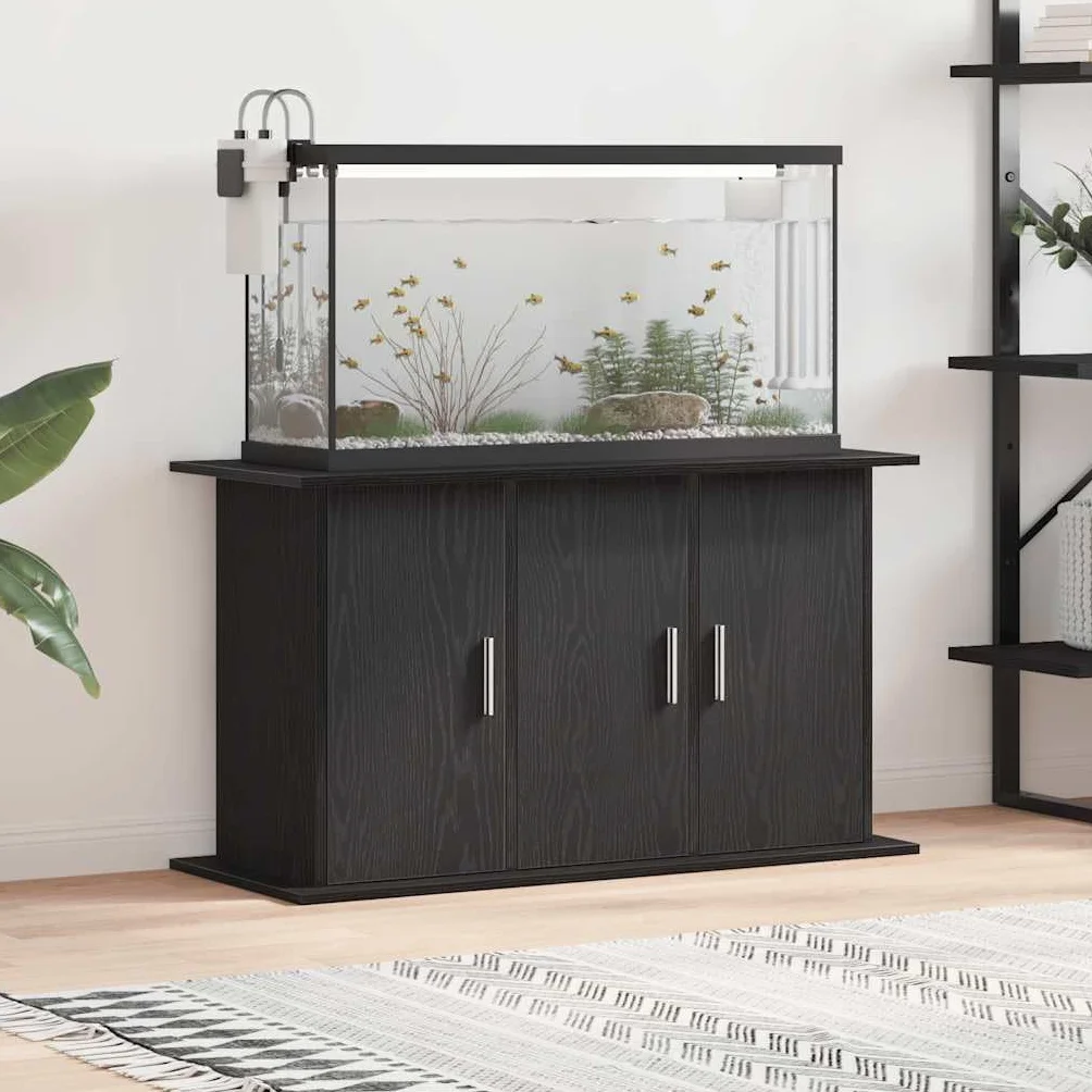 vidaXL Support d'aquarium Chêne Noir 101 x 41 x 58 cm Bois d'ingénierie