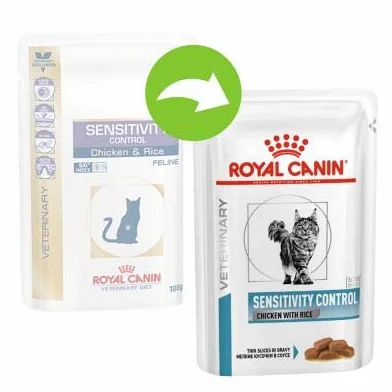 Royal Canin Veterinary Sensitivity Control | Pack de 4 | 4 x 12 x 85 g | Aliment Complet diététique pour Chats Adultes | pour réduire Les symptômes d'intolérance aux nutriments