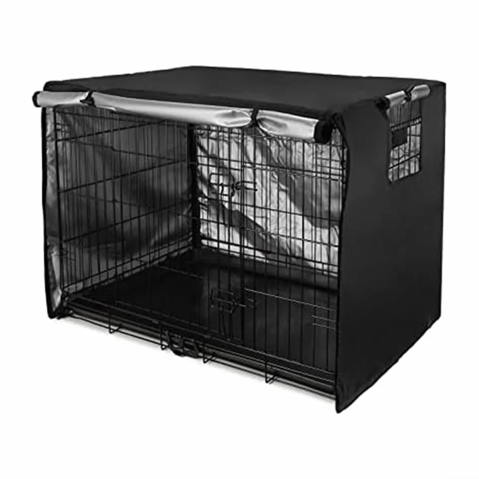Housse de cage pour chien grande taille extérieure en tissu Oxford imperméable thermique coupe-vent