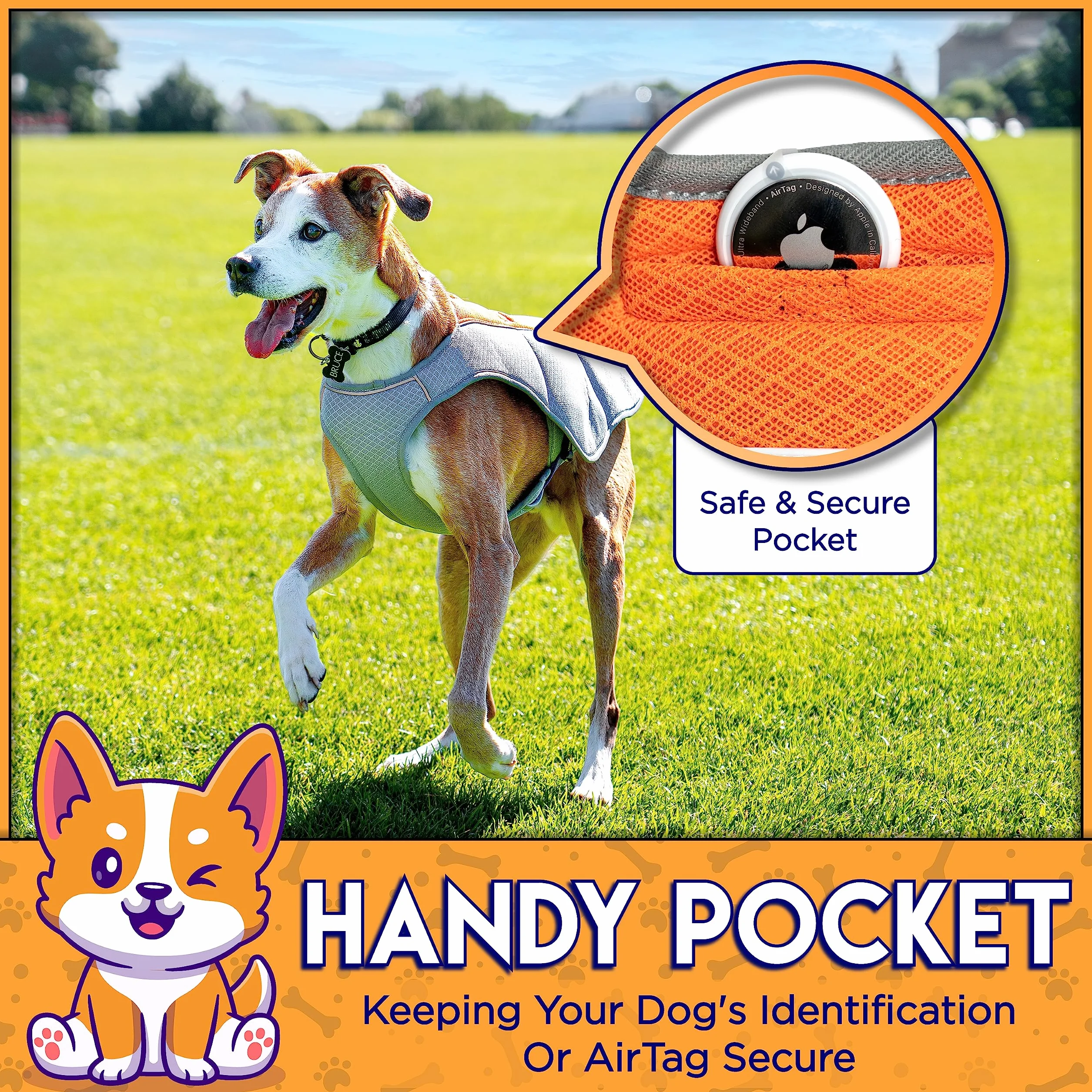 4LegsFriend Gilet Rafraîchissant pour Chien Orange M