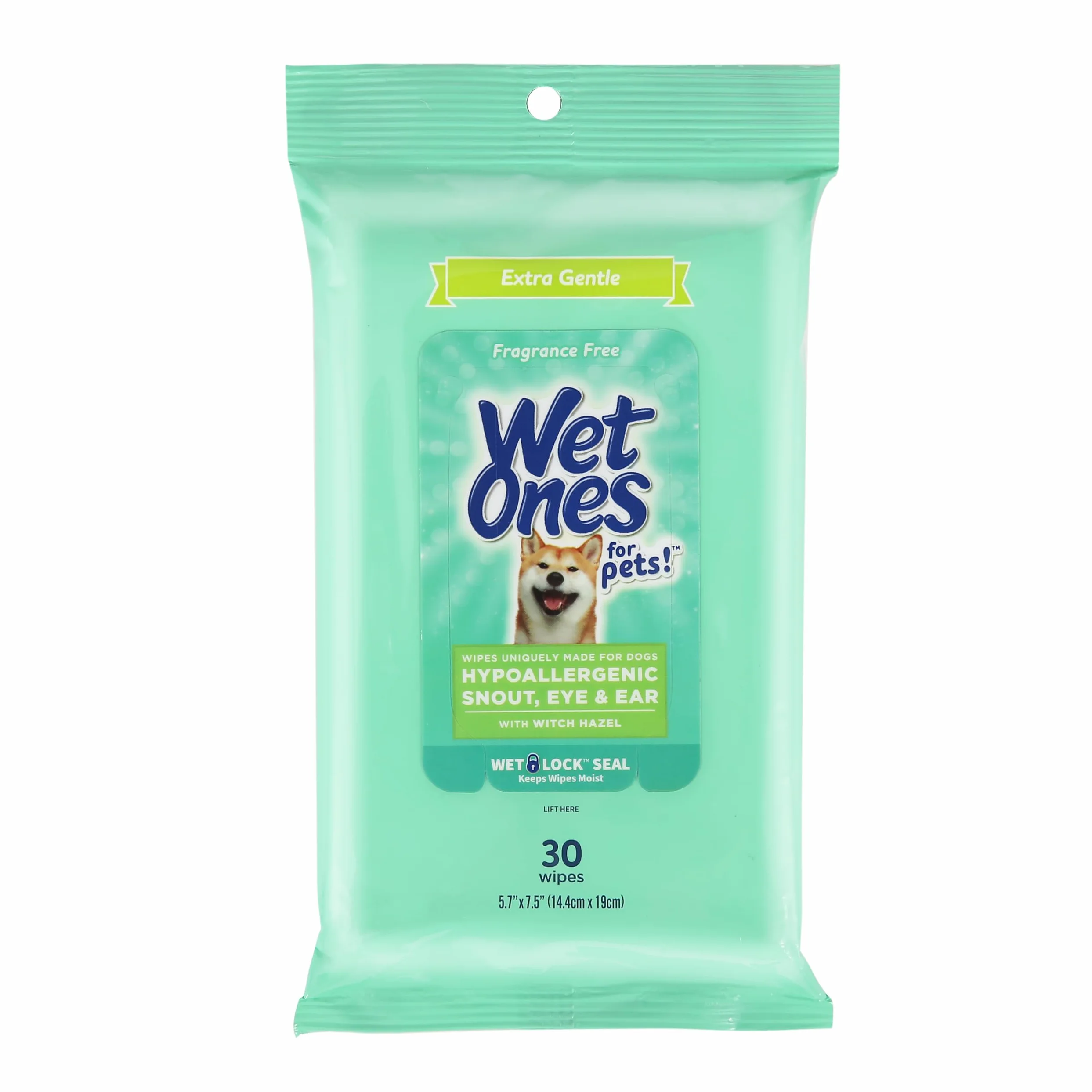 Wet Ones for Pets Lot de 30 paquets de 24 lingettes extra douces pour chien avec hamamélis pour museau, yeux, oreilles - Lingettes pour chien sans parfum avec fermeture humide