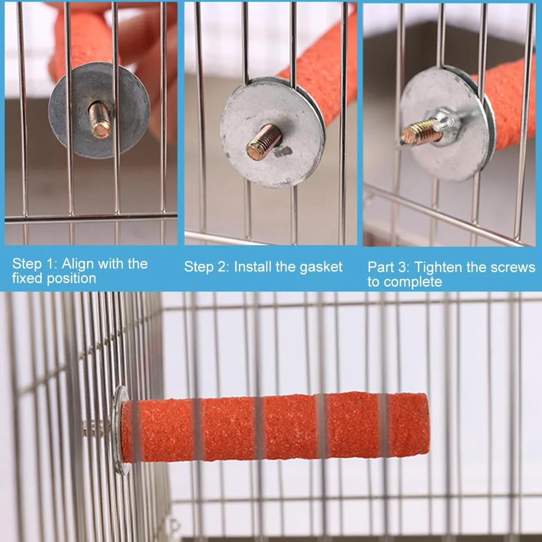 Perchoirs pour Cages à Oiseaux, Perroquet Cage Perche, bâtons Support Bois pour Perruches Canaries