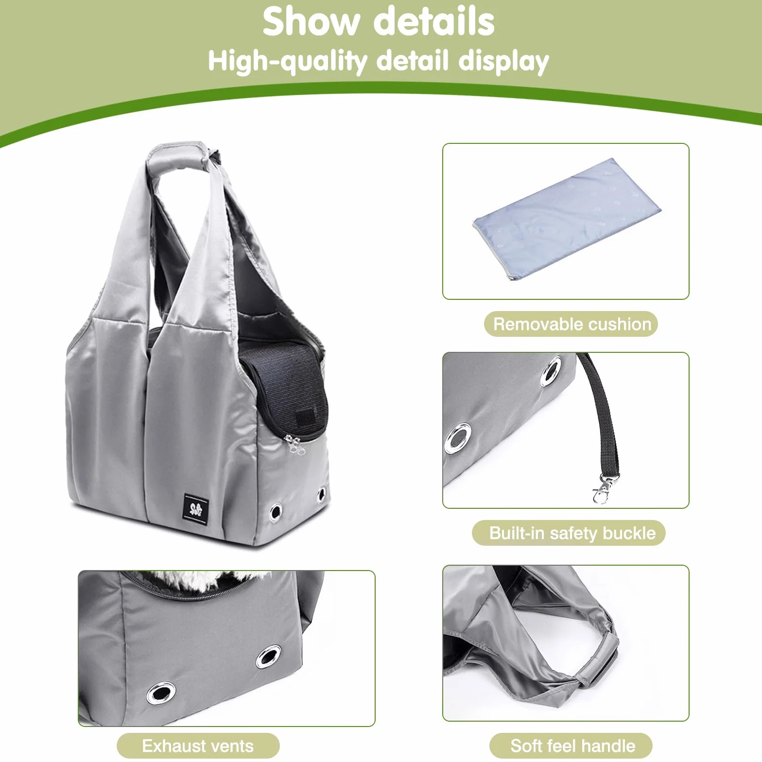 PETCUTE Sac Transport Chat Chien Respirant avec Tapis Solide et Sangle Sécurité