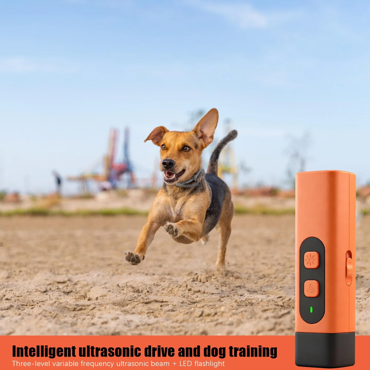 Anti Aboiement Chien Ultrason Puissant avec Lampe LED 3 Fréquences Réglables pour Petit et Grand Chien