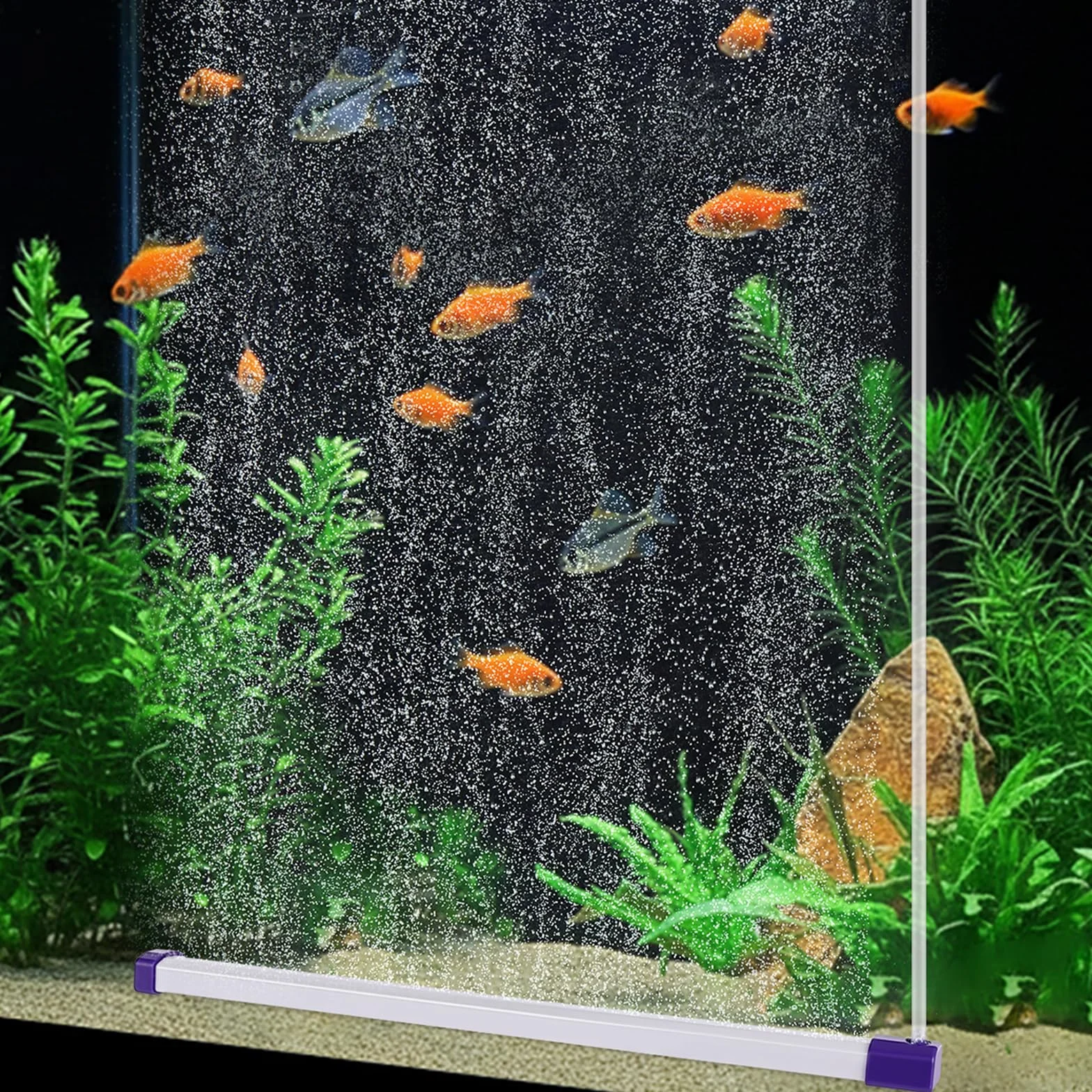 hygger Bulleur Aquarium Pierre à Air 43CM Diffuseur avec Tuyau pour Eau Douce et Eau Salée
