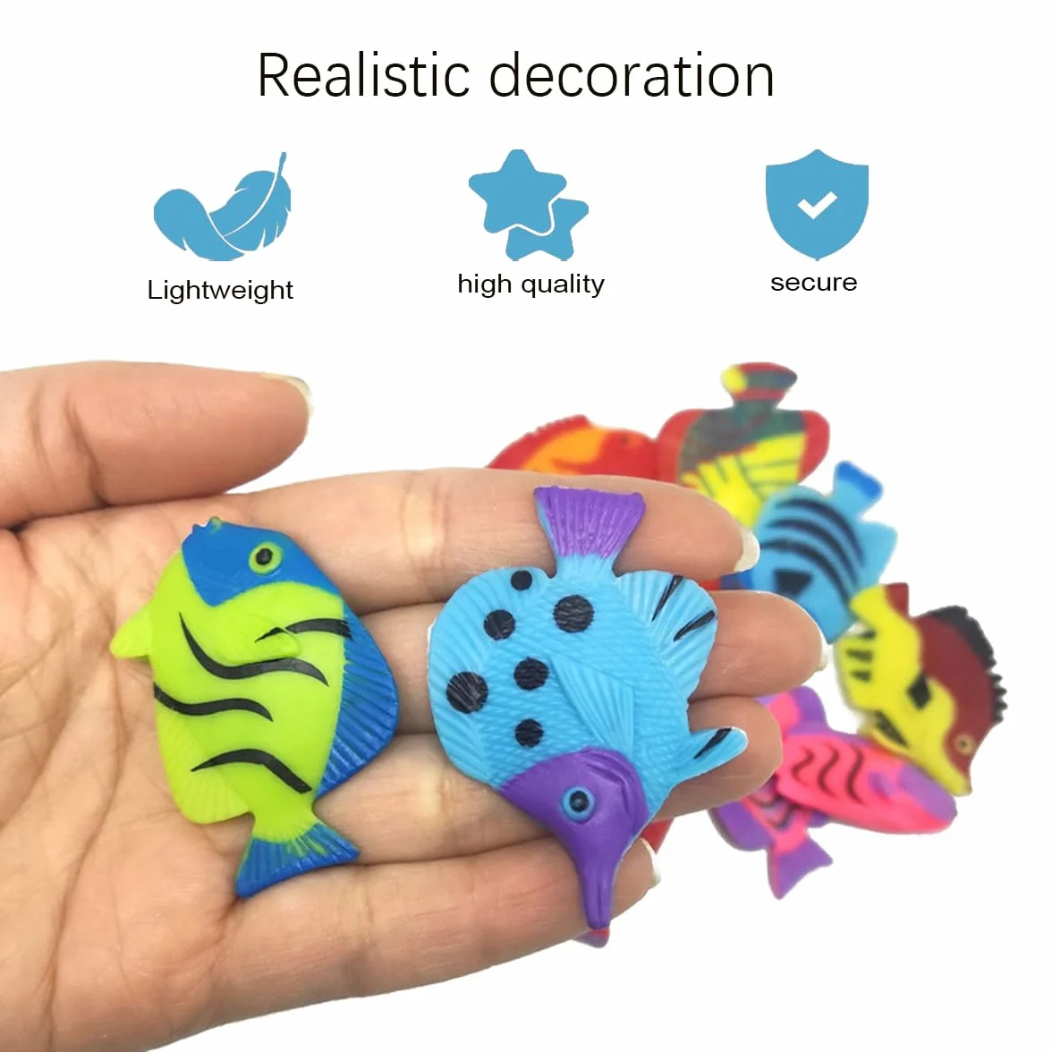 Poissons Artificiels en Mouvement Poissons Flottants en Plastique Ornement de Poisson Réaliste Décorations d'Aquarium (20 Pcs)