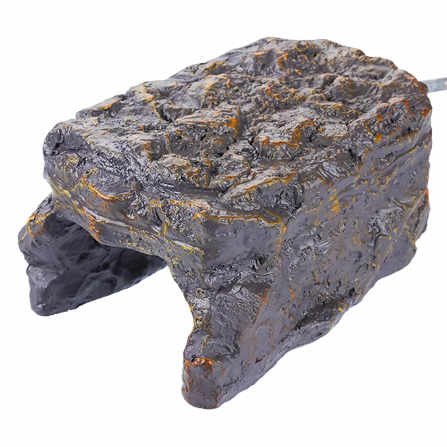 Rocher thermique résine pour terrarium, abri chauffé reptiles
