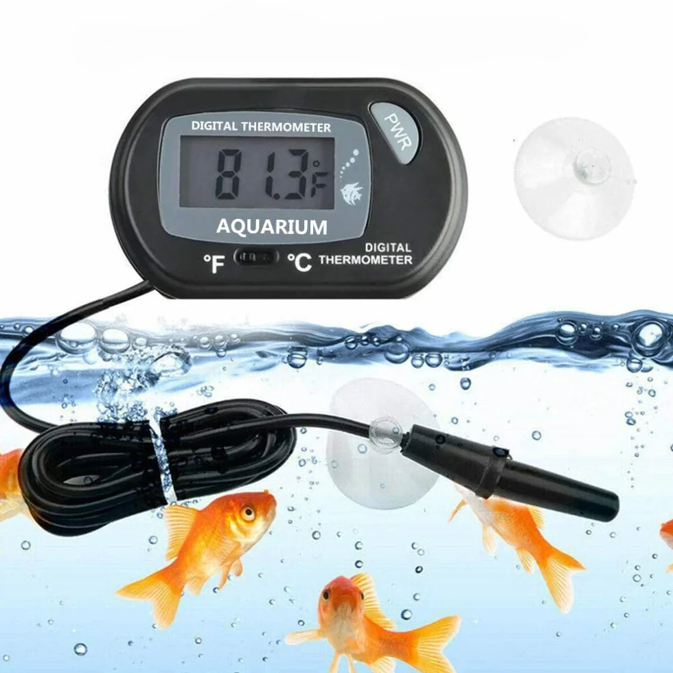 Treki Thermomètre Aquarium LCD Numérique avec Sonde pour Réservoir Marin Incubateur