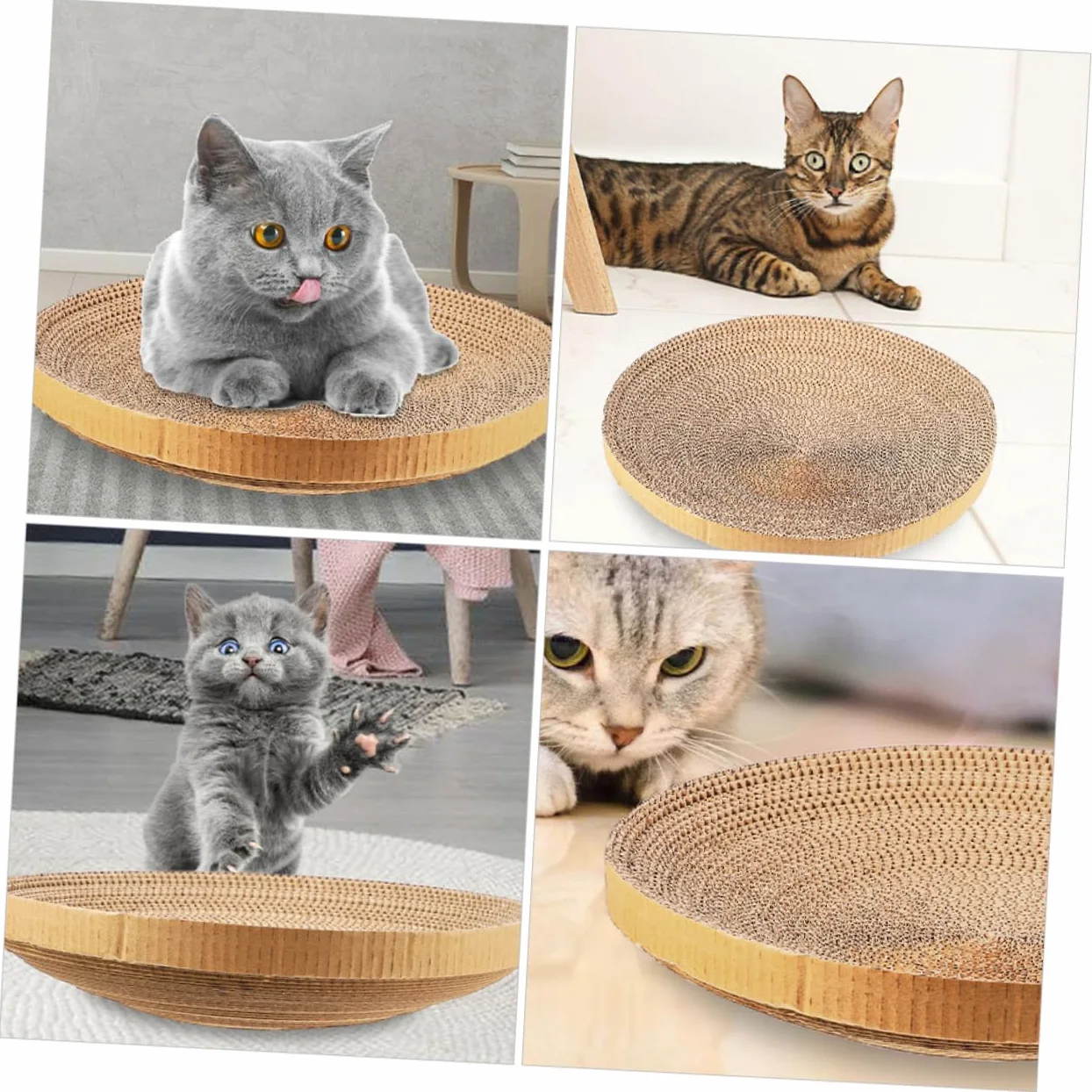 POPETPOP 3 pièces Nid de chat en papier ondulé Jouet grattoir pour chats Remplacement de griffoir pour chats Naturel noyau de remplacement carton ondulé Accessoires en carton