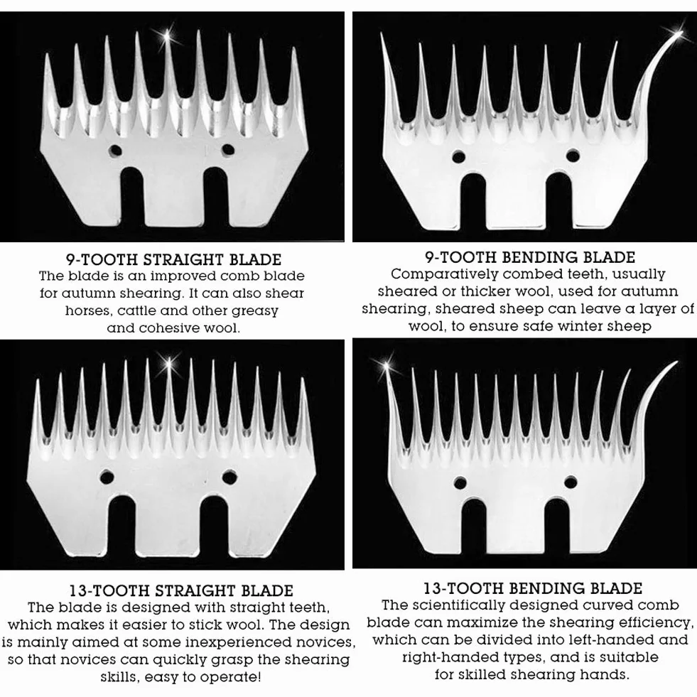 Lame de Tondeuse à Mouton en Acier Inoxydable, Cisaillement pour Chèvre 13 Dents