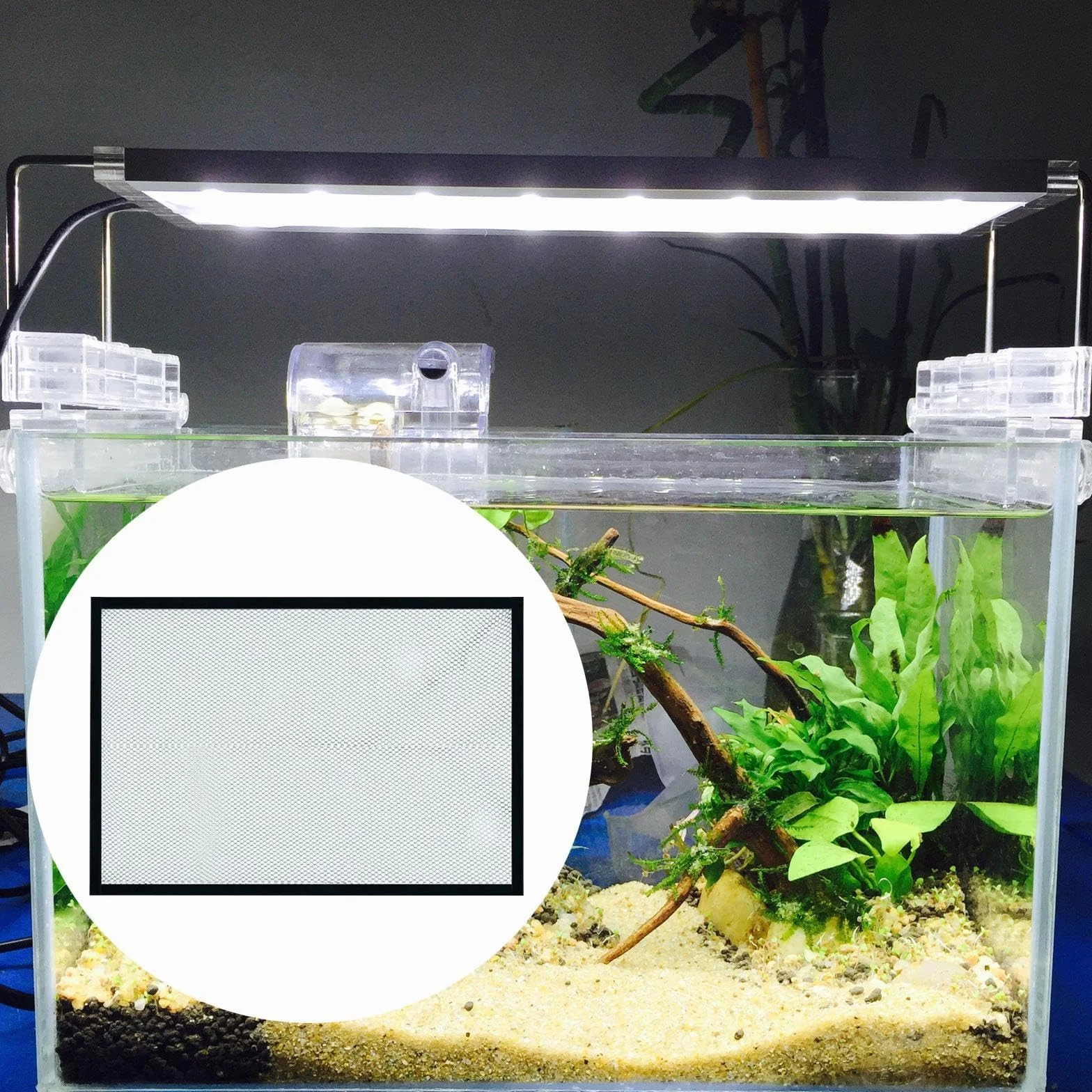 Harilla Couvercle de Réservoir de Poisson, écran Transparent en Maille pour Aquarium, 80x40cm