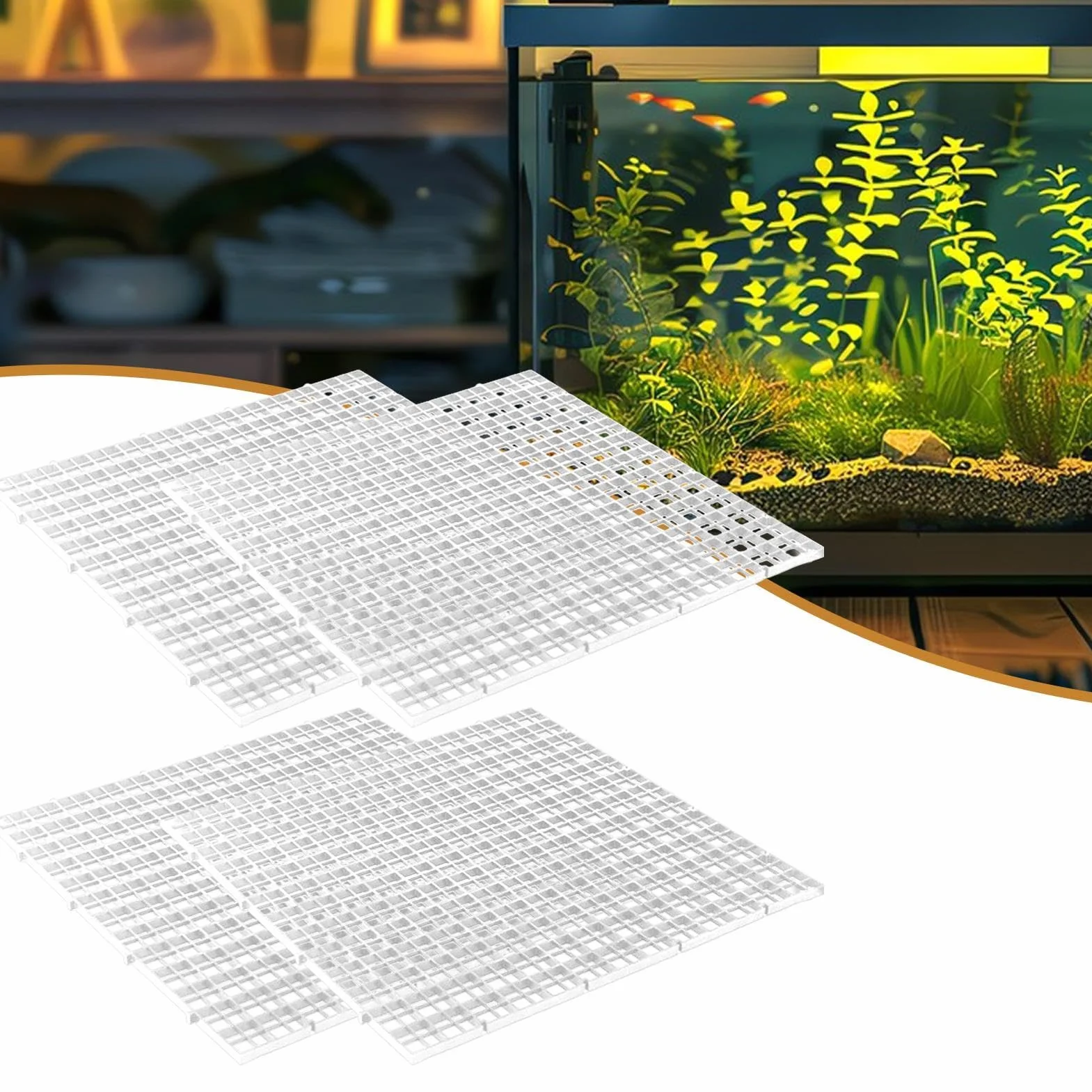 Couvercle d'aquarium 30 x 30 cm 4 panneaux de grille filtrante anti-saut pour terrarium tortue