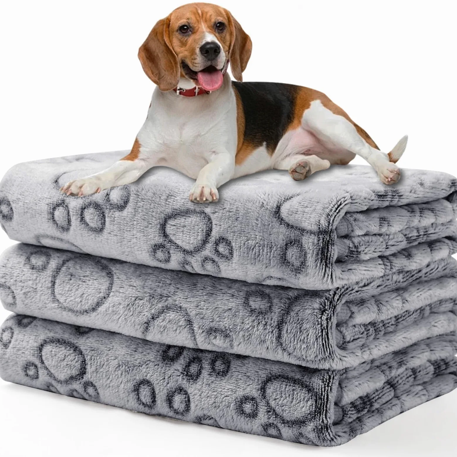 Lot de 3 couvertures en Polaire Douce pour Petit Chien et Chat de Taille Moyenne – Cadeau Essentiel pour Chat et Chiot – Gris – Taille L (104,1 x 78,7 cm)
