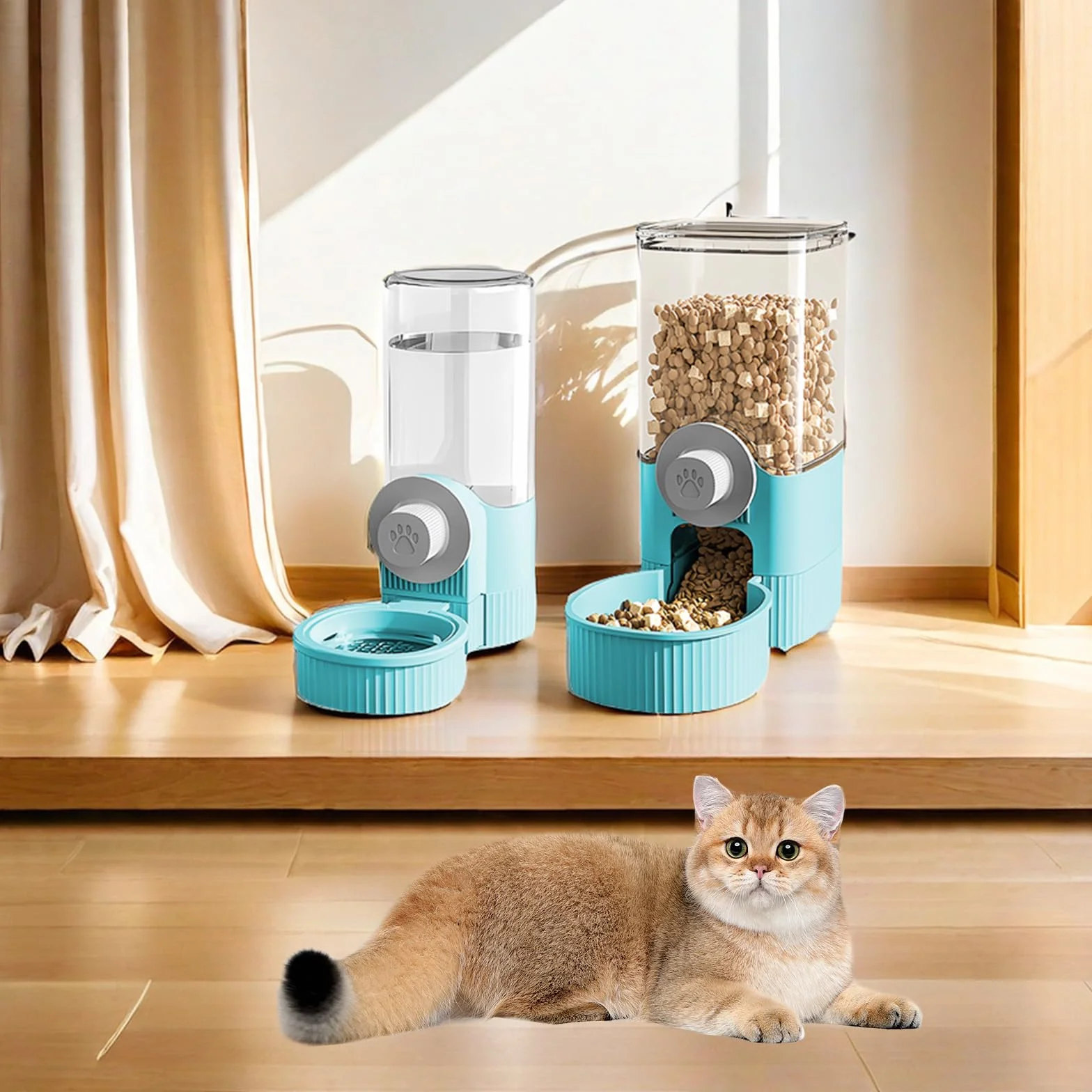 Abreuvoir Distributeur Automatique Nourriture Suspendre Mangeoire Eau Chat Lapin