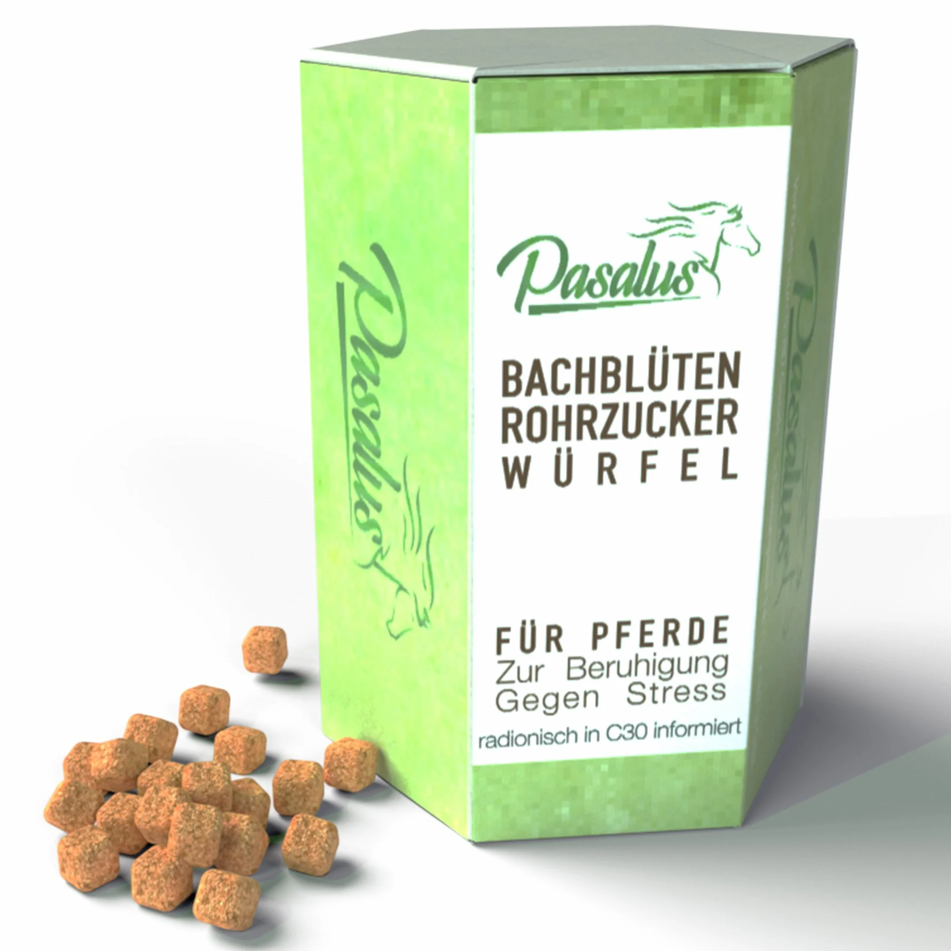 Dés de sucre de canne et fleurs de Bach pour chevaux peureux, stressés et craintifs Pour les concours, les entraînement ou les voyages