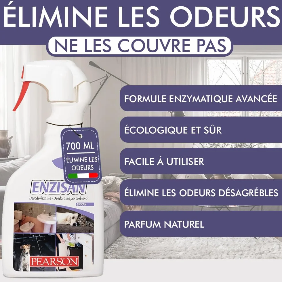 PEARSON Nettoyant Enzymatique Urine Chat Chien Spray 700ML Destructeur Odeur