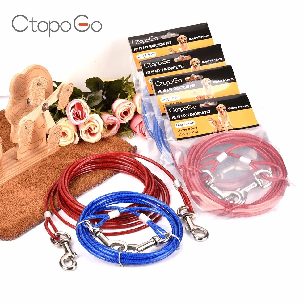 Câble d'attache pour chiens 5m Bleu pour petit moyen taille