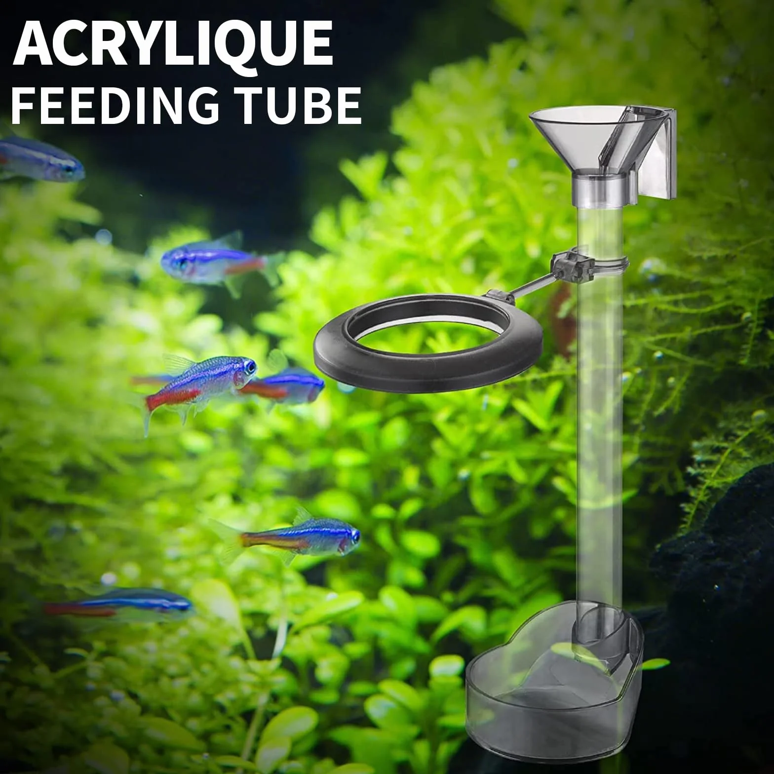 Boxtech Tube d'alimentation Assemblé pour Aquarium, Deux Positions (20-37cm)