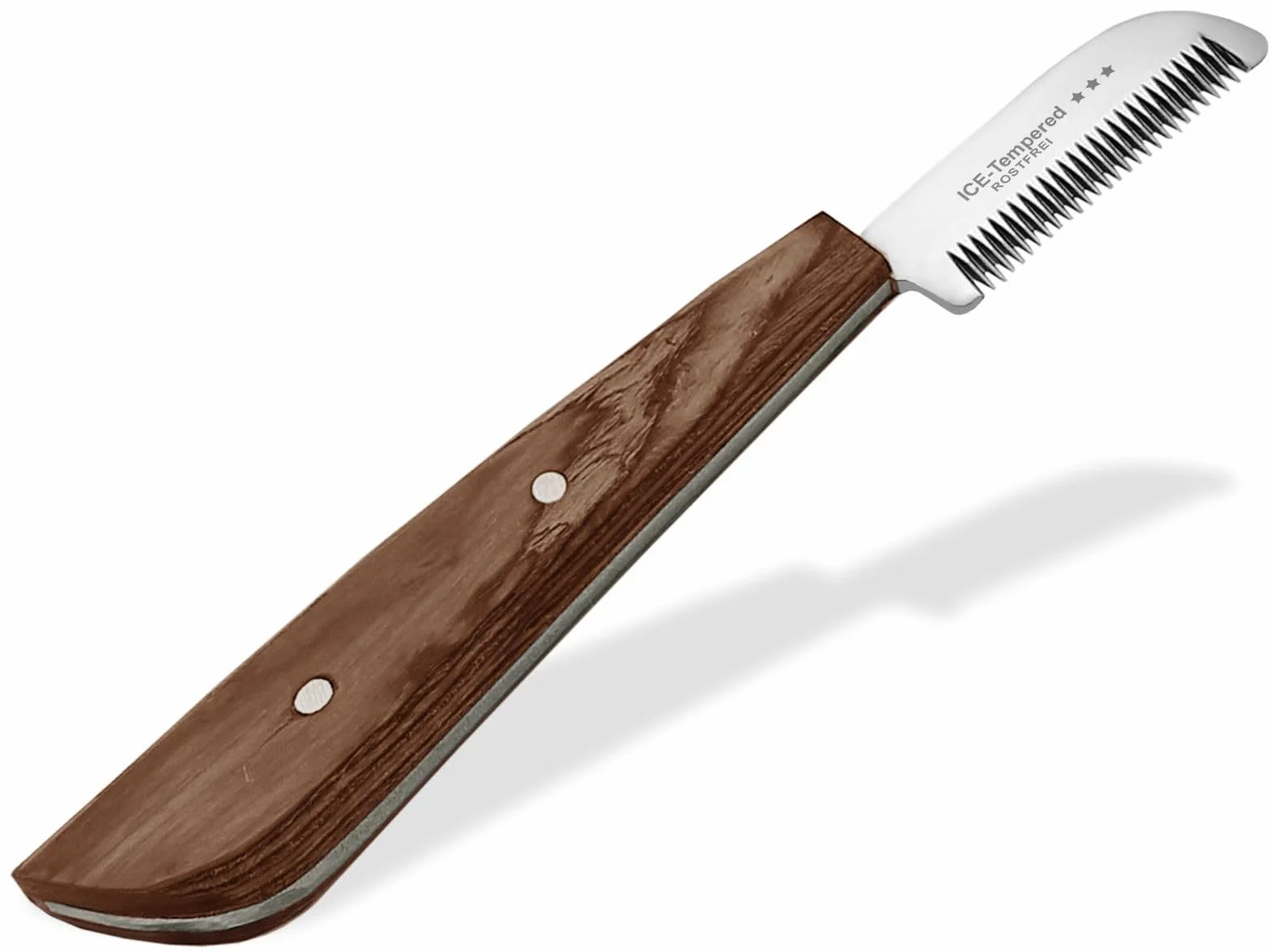 Couteau de toilettage pour chiens et chats en acier inoxydable avec denture fine pour le soin du pelage des animaux 14,5 cm