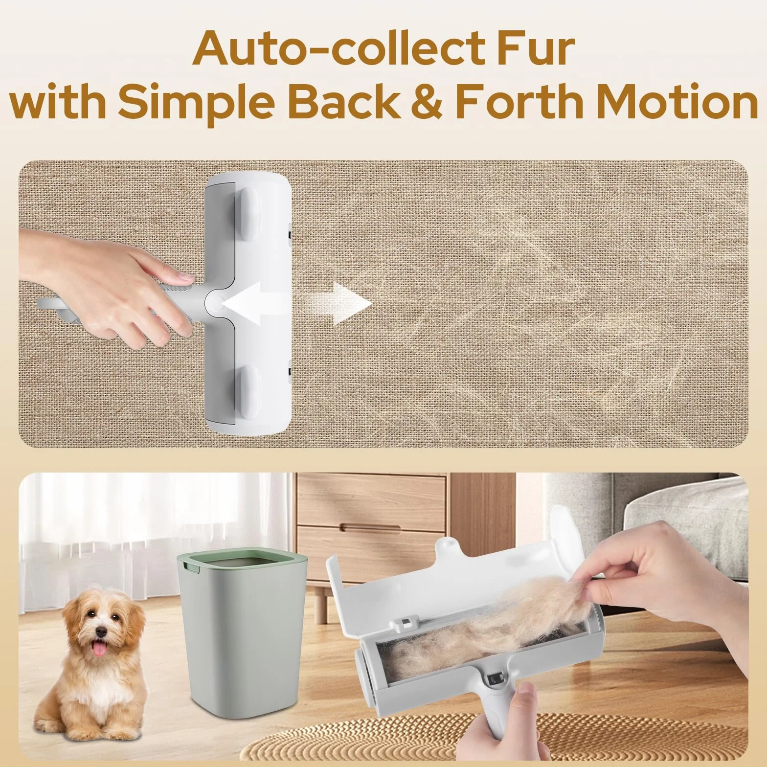 Zivacate Brosse Anti Poils Animaux Chat Chien, Rouleau à Poils d'animaux, Épilateur vêtements canapé Voiture lit Tapis