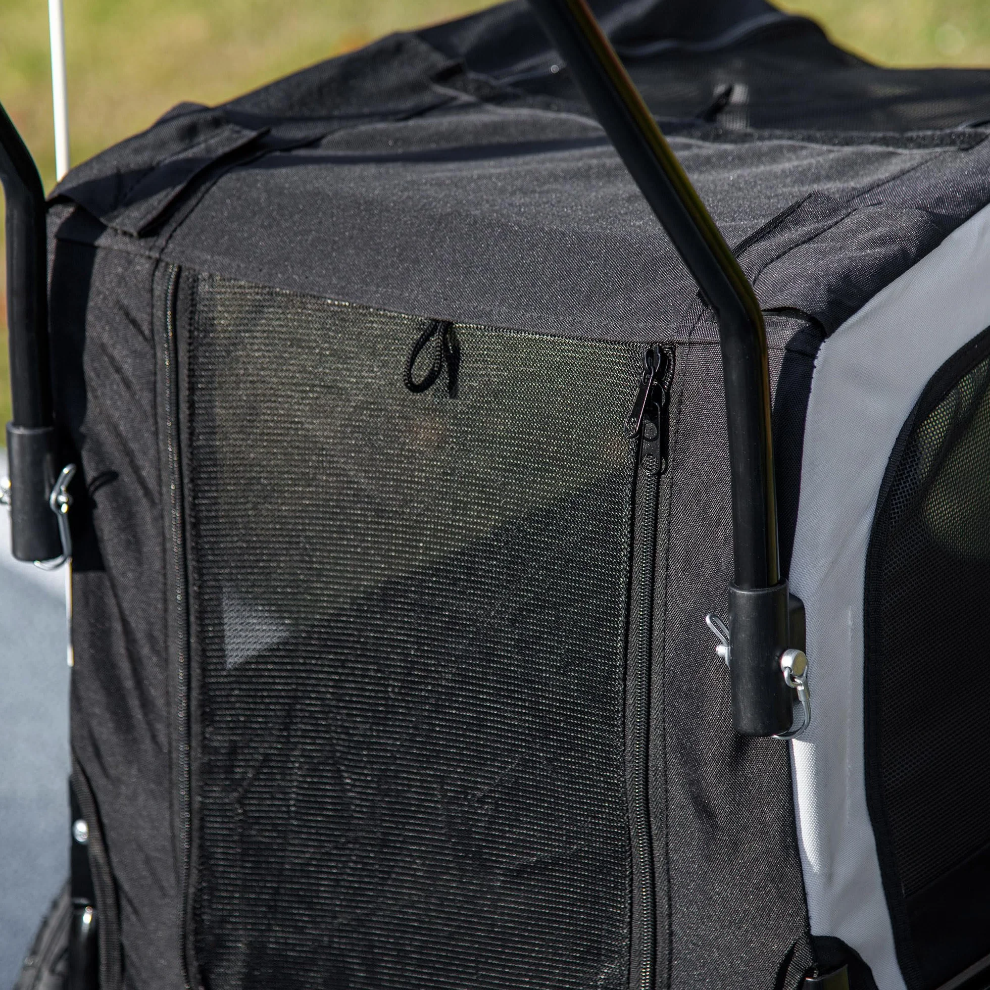 PawHut Remorque vélo Jogger 2 en 1 pour Animaux de Compagnie, remorque à vélo pour Chien, Noir