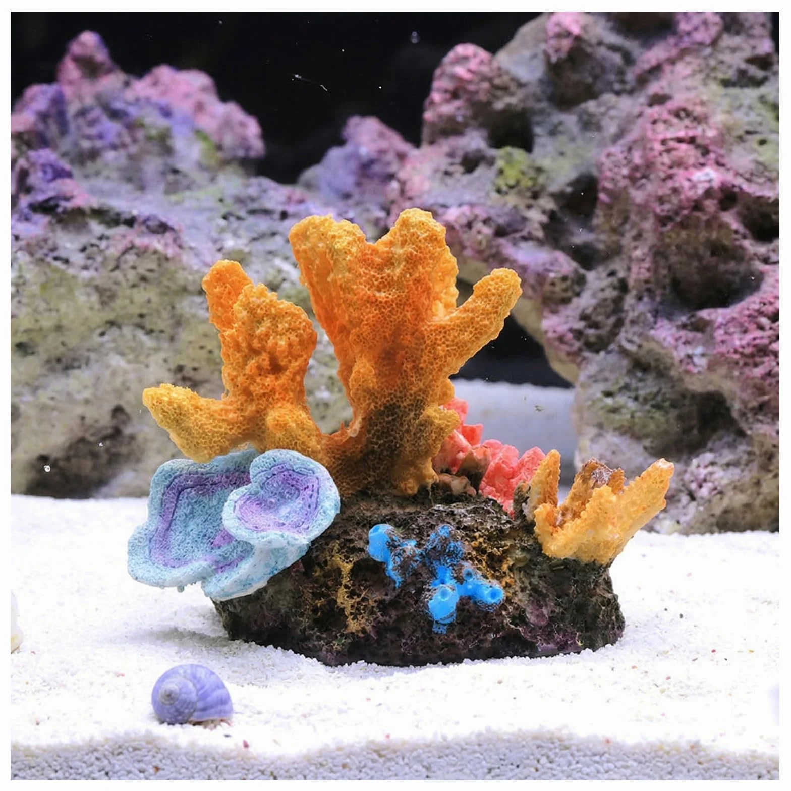 Coraux de Décoration pour Aquarium, Ornements de Récifs Coralliens Artificiels en Résine