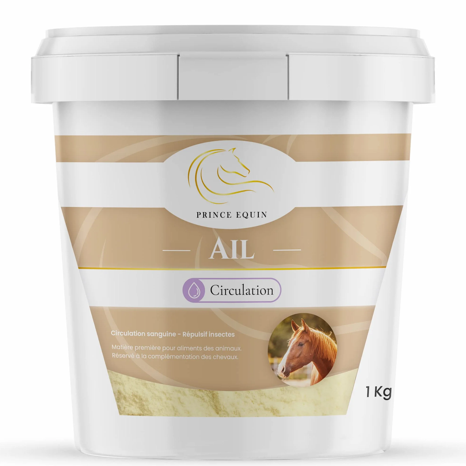 AIL - Complément nutritionnel Cheval - Seau 1 kg - Répulsif Contre Les Insectes - Circulation Sanguine - Soutien de la Respiration - Marque Française