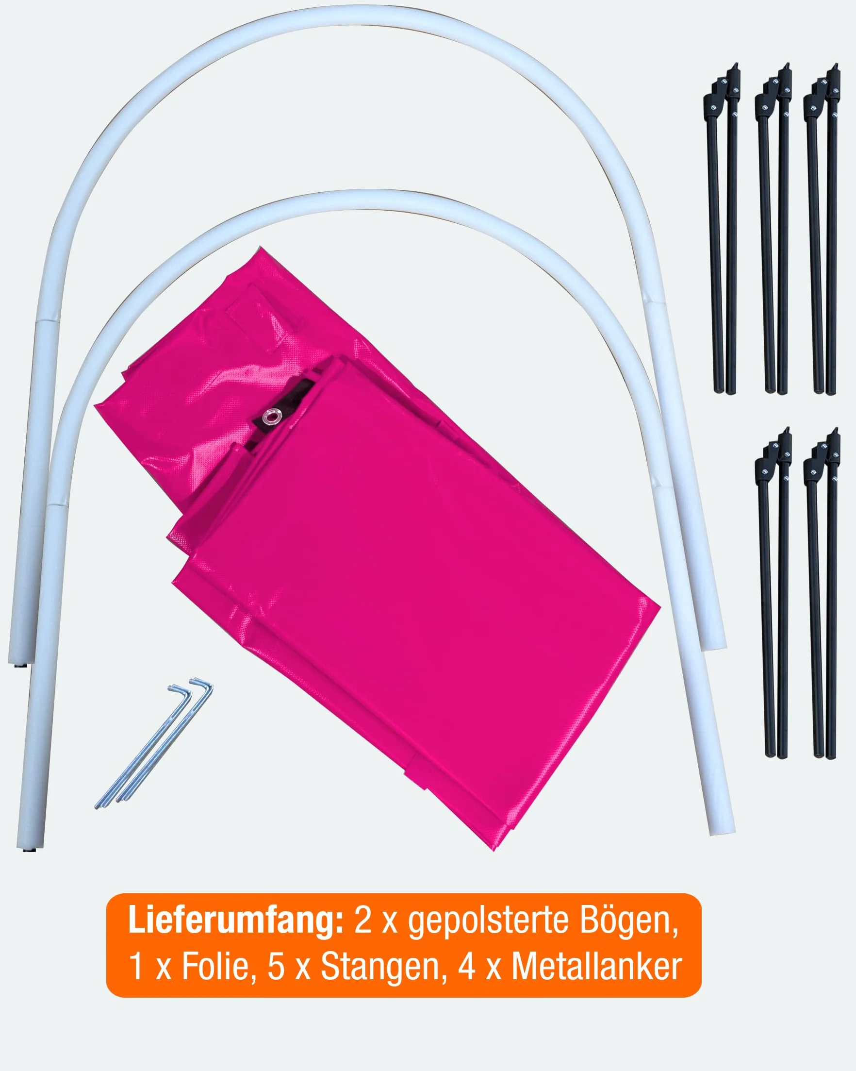 Hoopers Tunnel sans fond 1 m long Ø 80 cm rose pliable VDH résistant intempéries