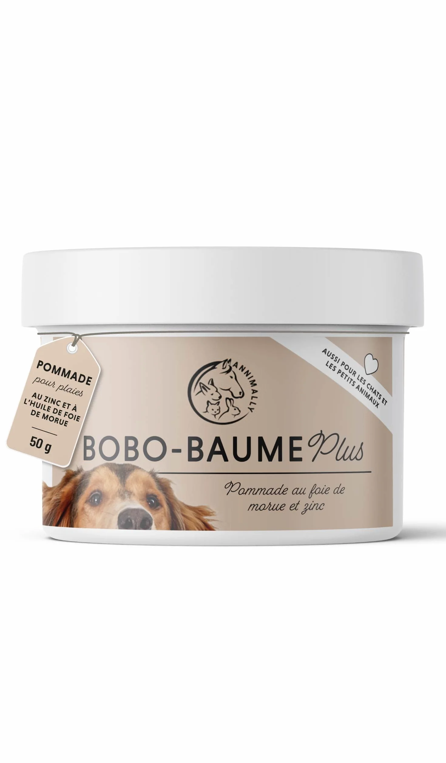 Pommade au Foie de morue et au Zinc pour Chiens 50g - Baume pour blessures, eczéma et escarres
