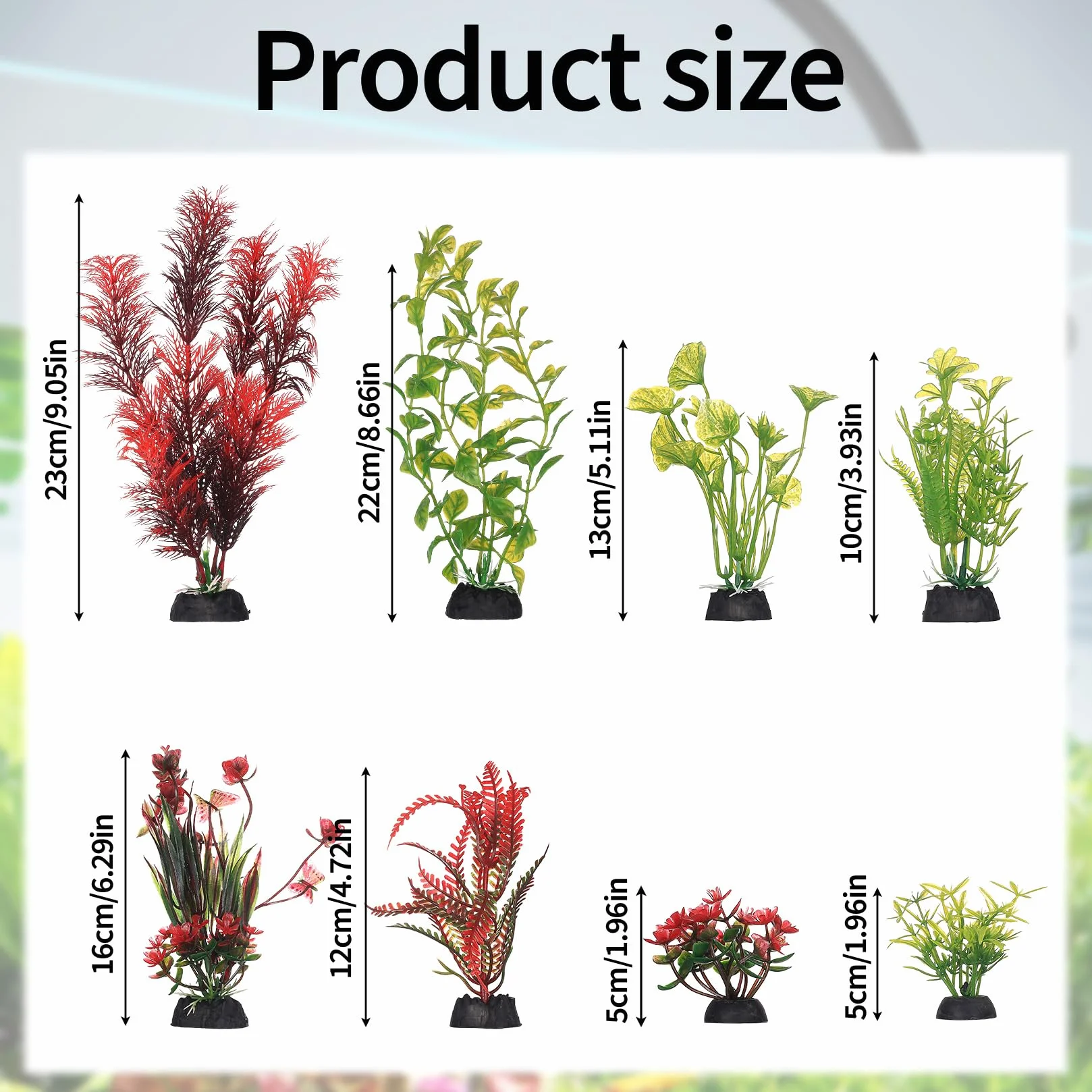 Plantes Aquarium Artificielle 11 Pcs, Decoration Aquariums en Plastique
