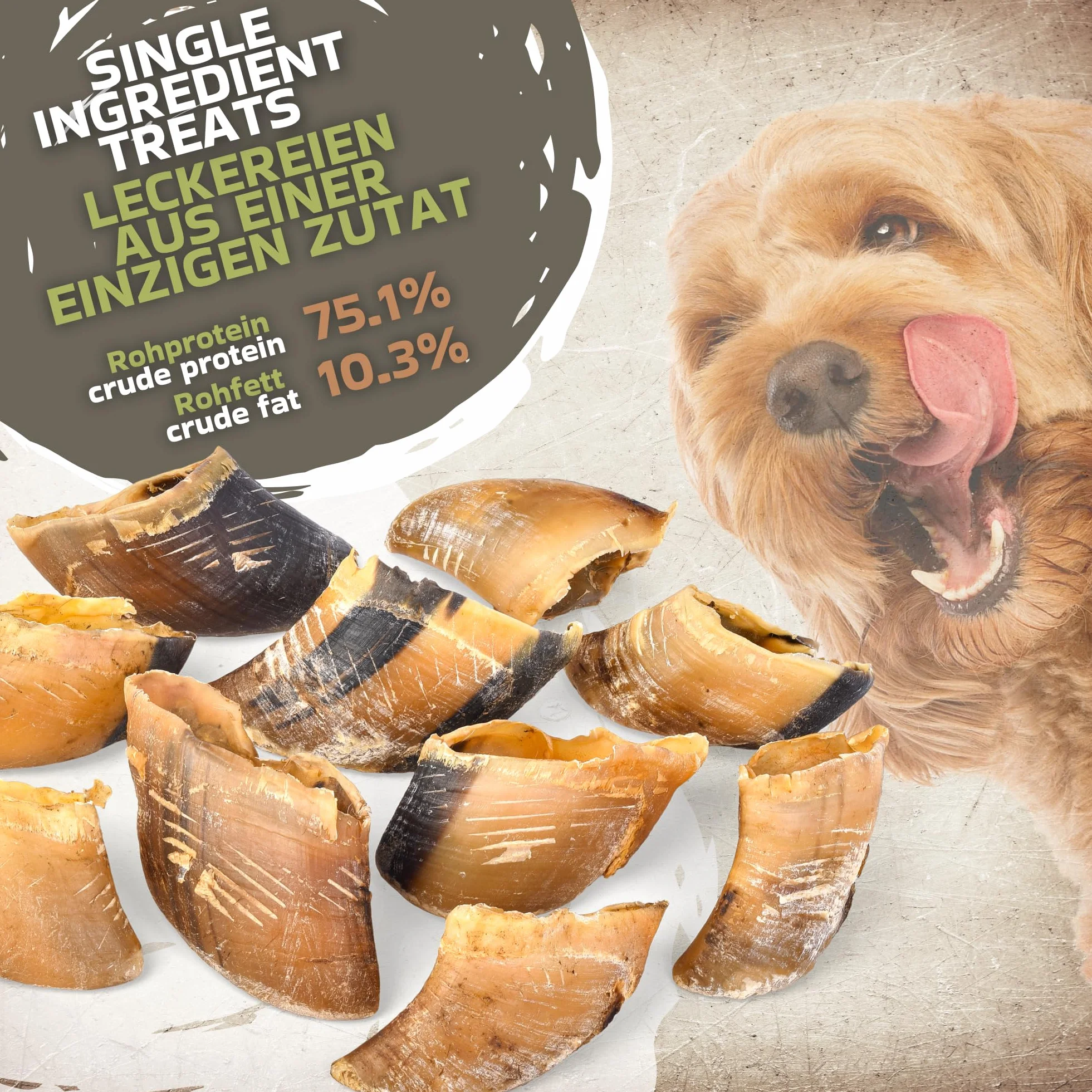 Sabots de bœuf pour Chiens 10 pièces 1kg Friandises Naturelles à mâcher sans additifs ni colorants Soin Dentaire Longue durée