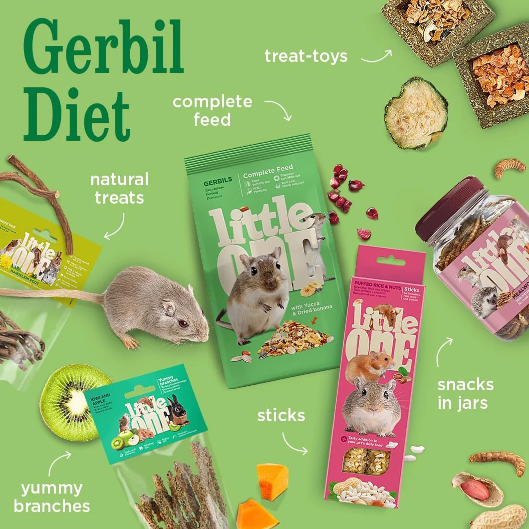 Little One Alimentation complète pour gerbilles 400 g avec Yucca et Bananes séchées
