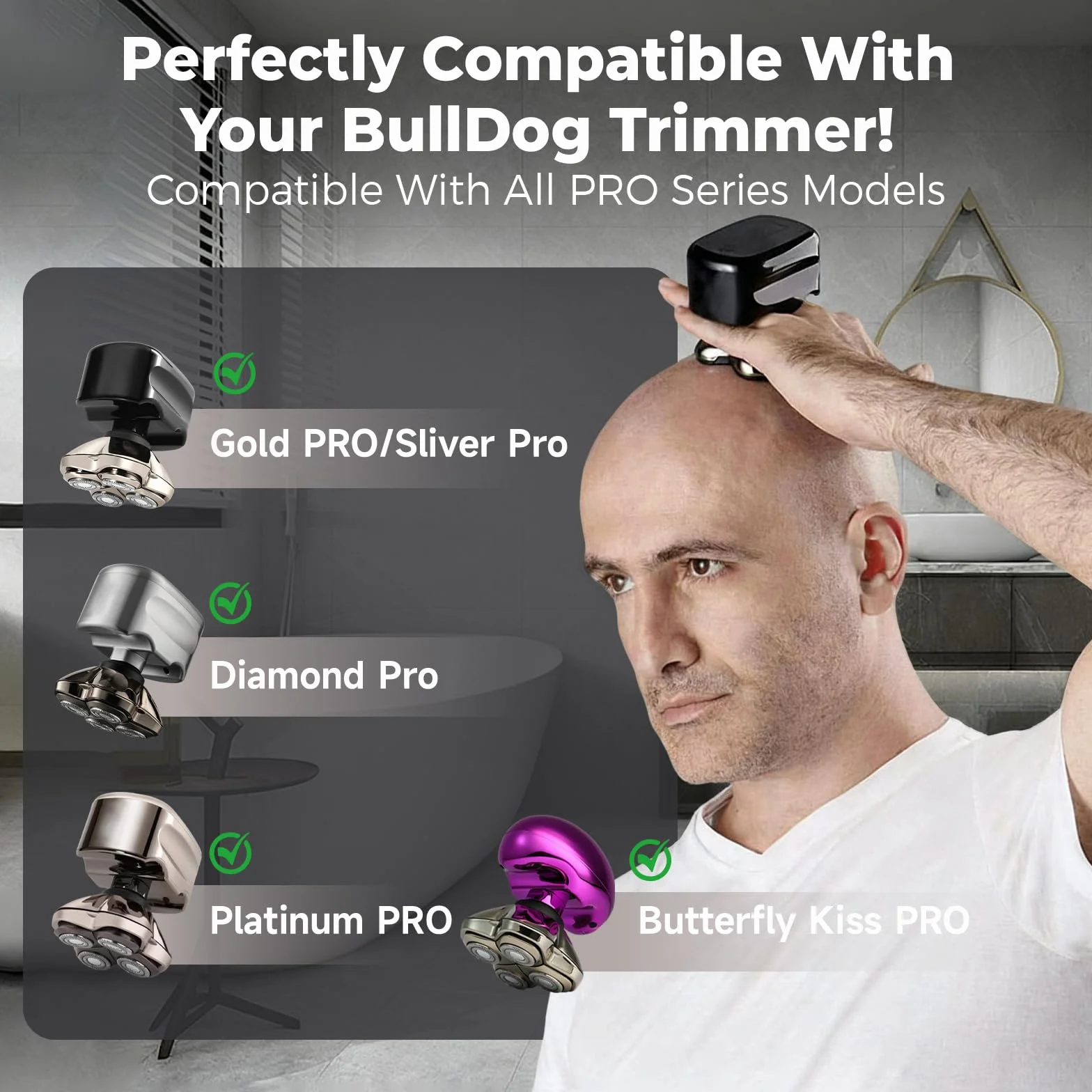 Lame de rechange pour tête de rasoir PRO 4, Compatible Pitbull Skull Shaver, Pitbulls Gold PRO, Silver PRO, Diamond, Platinum, Butterfly Kiss (2 Pièce)