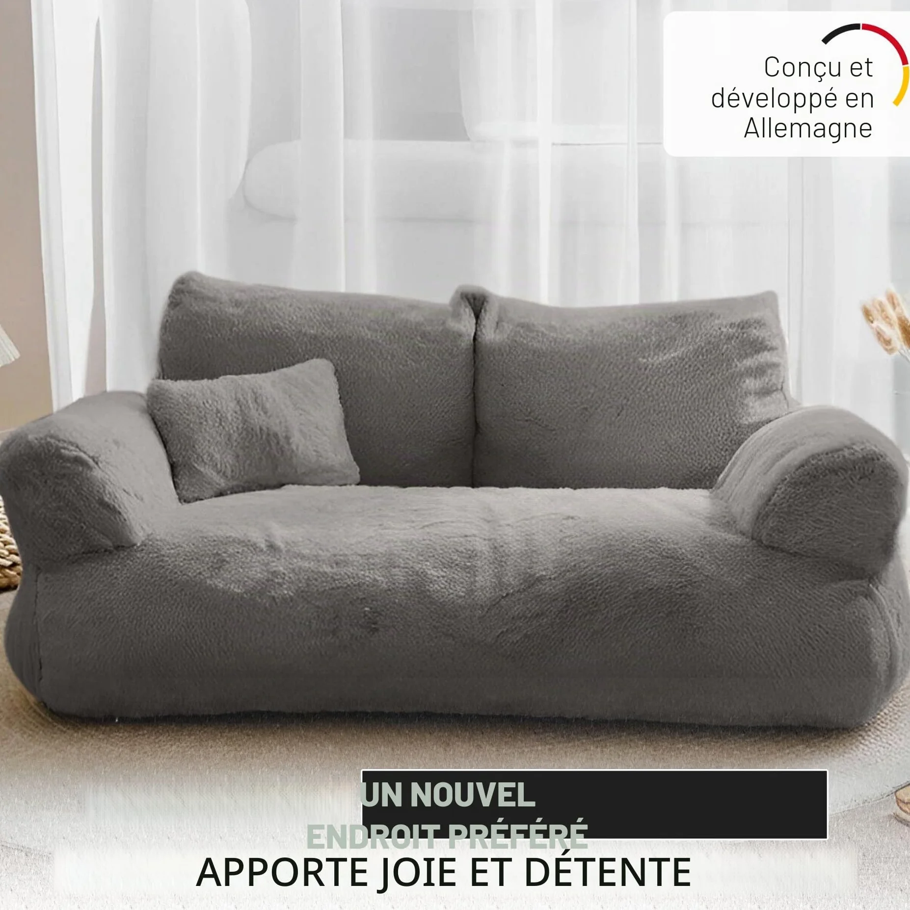 Canapé pour chat Simba 70x48cm Lit pour chat chien Housse amovible
