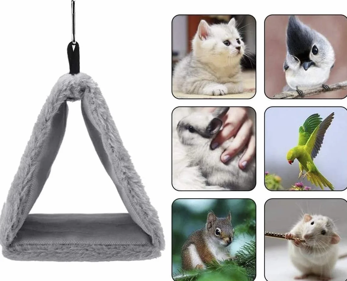 Voarge Nid d'oiseaux tente de camping pour oiseaux Jouets d'hiver animaux de compagnie Gris