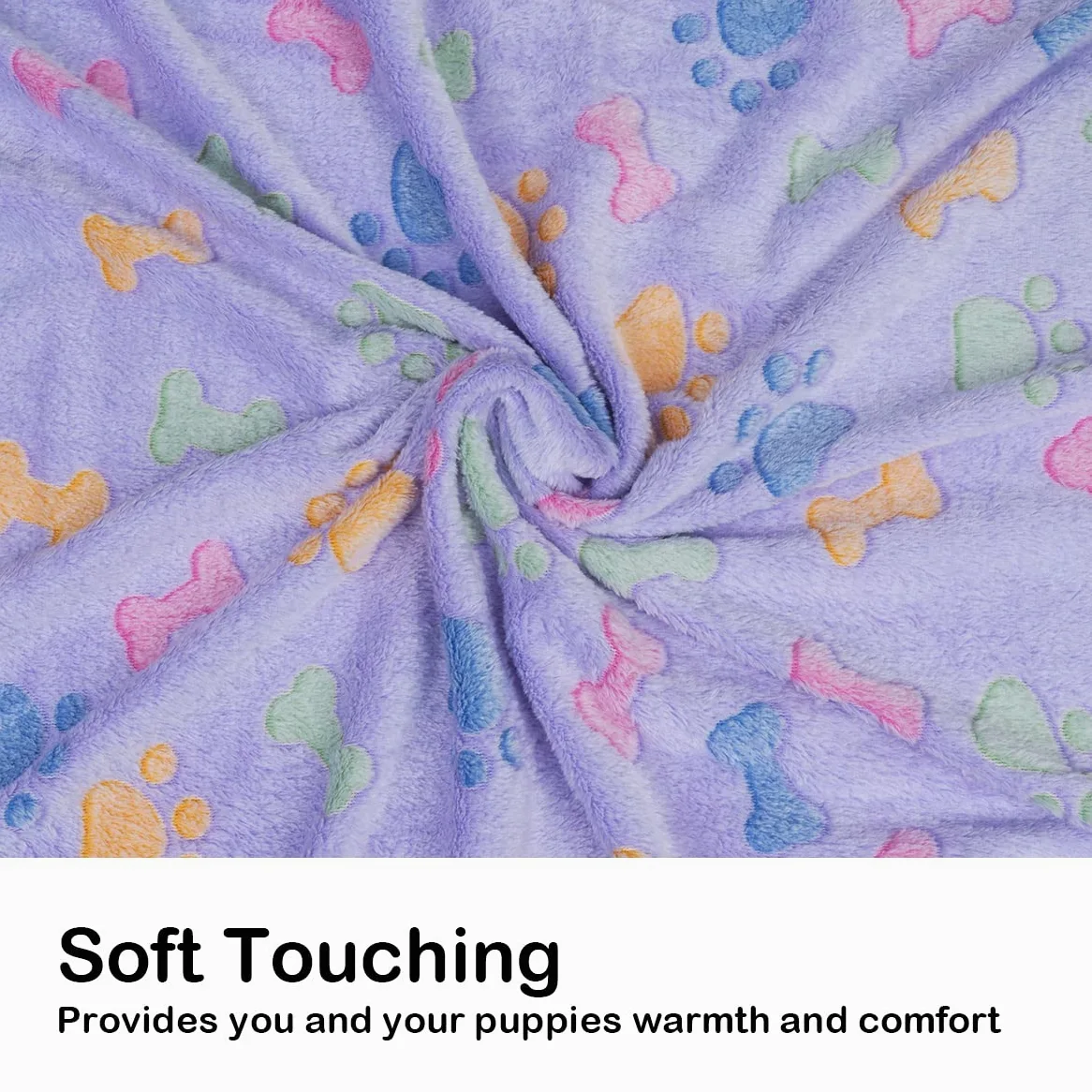 Dono 1 lot de 3 couvertures pour chiens de grande taille, 152,4 x 127 cm, couverture polaire super douce et moelleuse avec imprimé os de pattes, couverture pour grands chiens, couverture douce pour