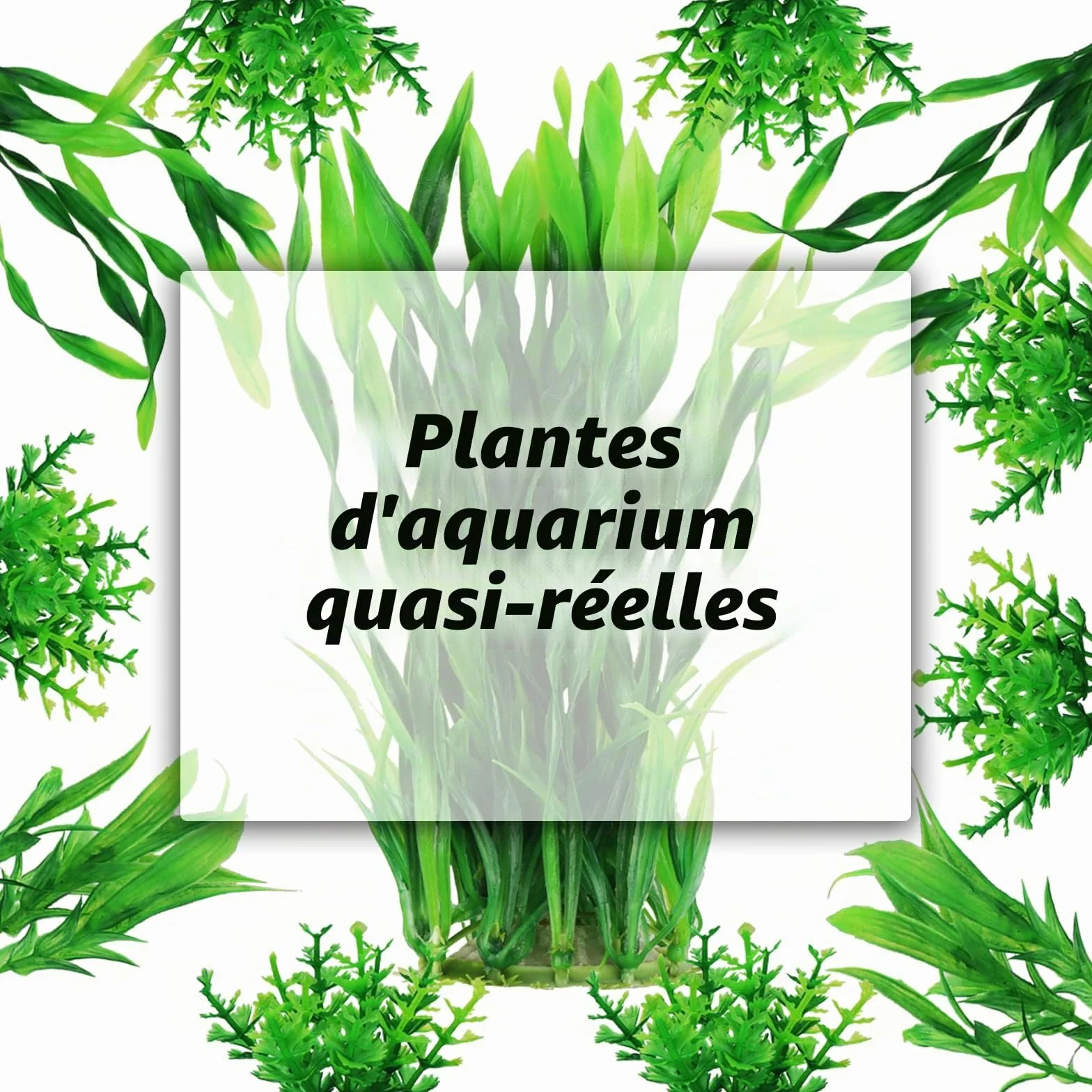QUOZUO Lot de 20 plantes d'aquarium artificielles en plastique pour décoration